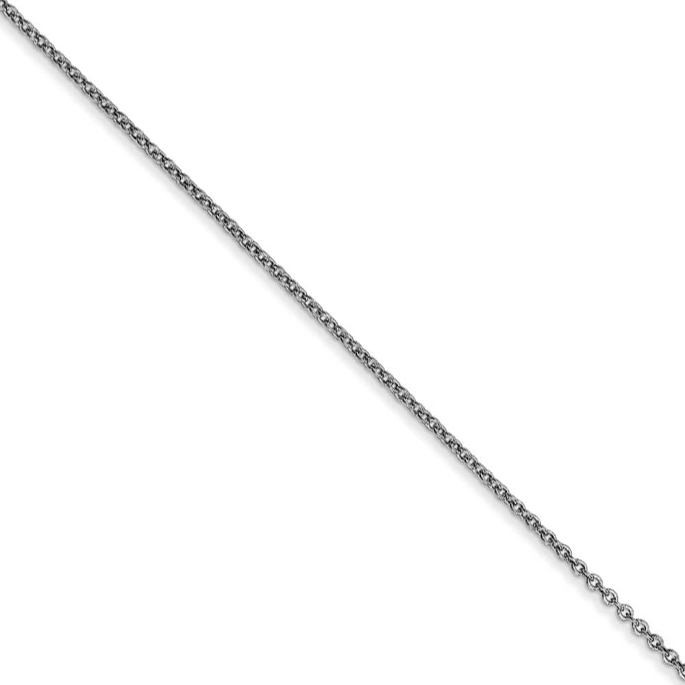 The Black Bow 0.9mm 14k White Gold Solid Round Cable Chain Necklace - Perfect for Everyday Elegance & Special Occasions