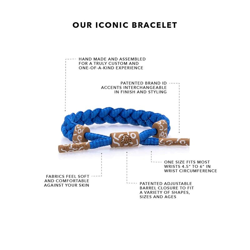 Rastaclat Less Is More Bracelet Small/Medium Blue - Stylish Wristband for Men & Women - Perfect for Casual Wear, Sports & Everyday Fashion