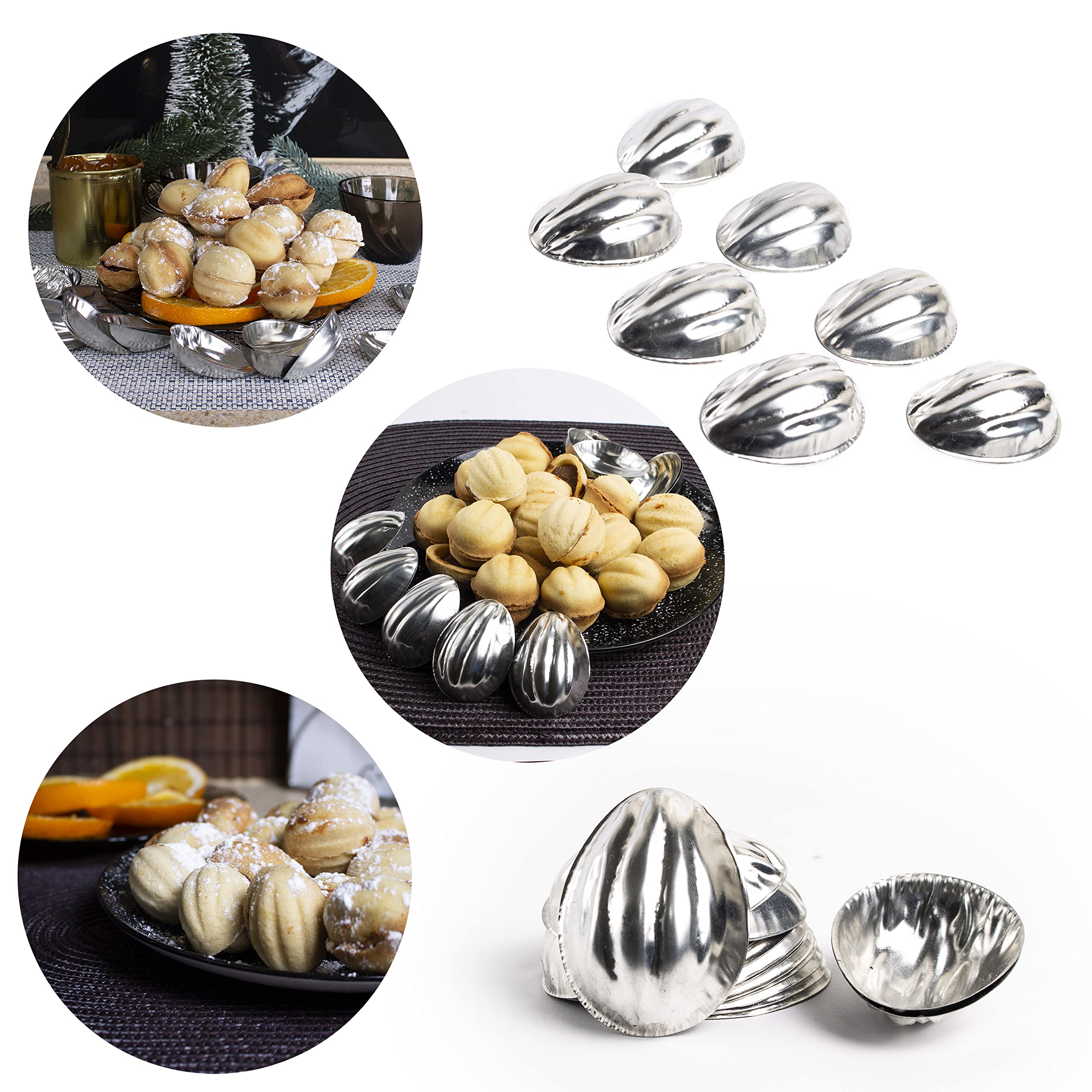 LOVARE 30-Piece Oreshki Mold Maker Set - Metal Cookie Mold for Russian Sweet Nuts (Oreshnitsa) - Perfect for Baking Traditional Oreshki Cookies at Home, Parties & Holiday Treats