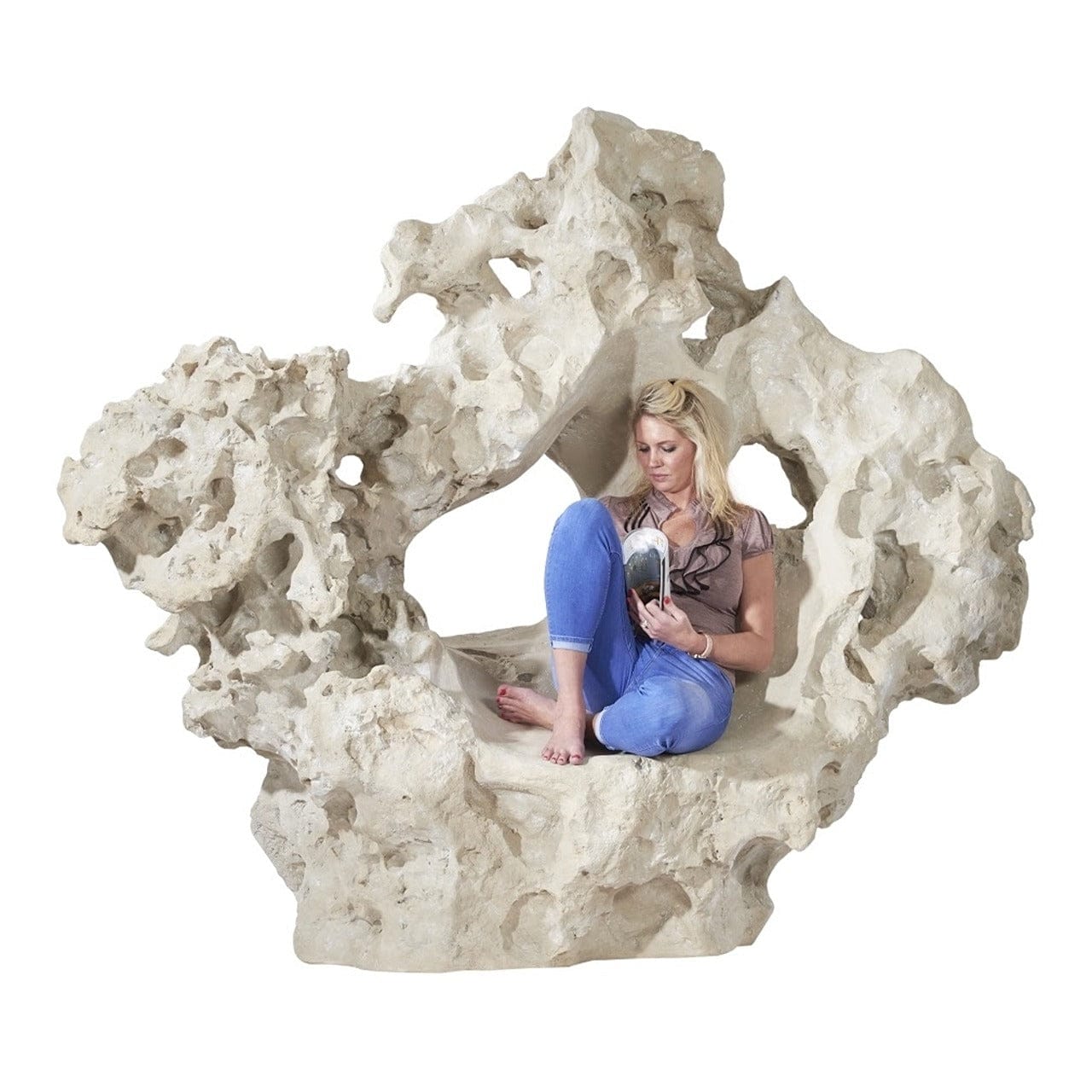 Large Roman Cast Stone Garden Bench Sculpture - Outdoor Decorative Seating for Patio, Garden, and Landscape Design