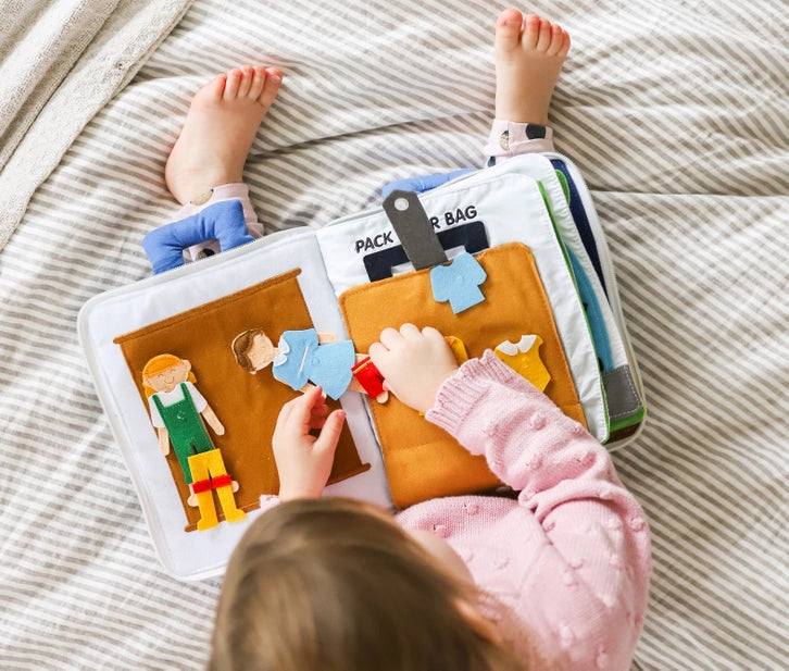 Fabric Activity Book for Toddlers - Soft & Interactive Travel Toy for Kids - Perfect for Airplane, Car Rides & Quiet Playtime