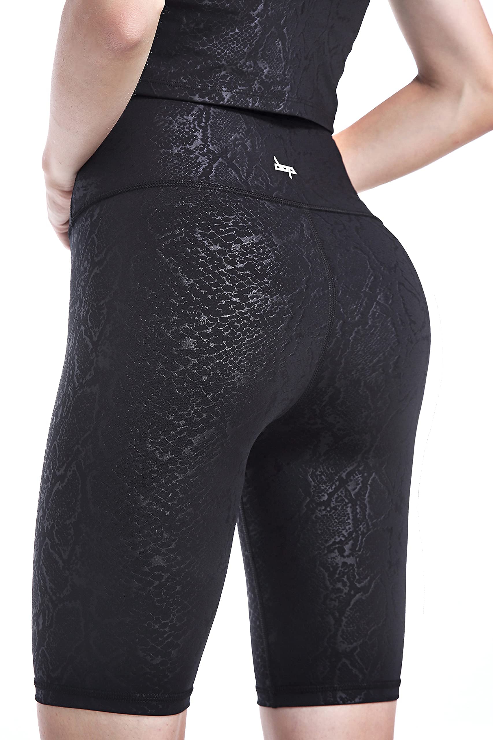 Women's High Waist Yoga Shorts with Pockets - Shiny Compression Workout Shorts for Running, Volleyball & Tummy Control - Perfect for Gym, Fitness & Active Lifestyle