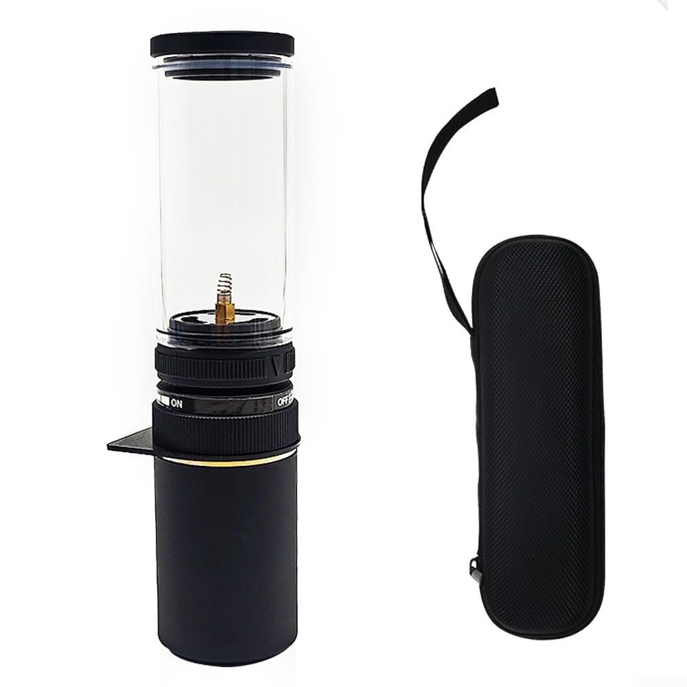 Portable Outdoor Gas Lantern - Glass Mantle Camping Light with Gas Box for Hiking, Fishing, Backpacking & Tent Use - Black (Ideal for Camping Trips, Emergency Lighting & Outdoor Adventures)