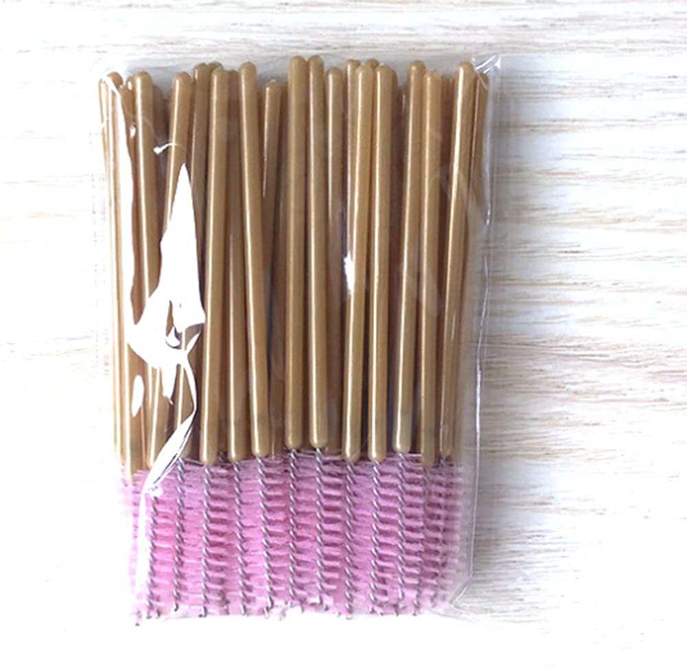 WOIWO 50 PCS Disposable Eyelash Brushes - Golden Eyelash Curler & Comb for Professional Makeup Application - Perfect for Eyelash Extensions, Salon Use, and Home Beauty Care