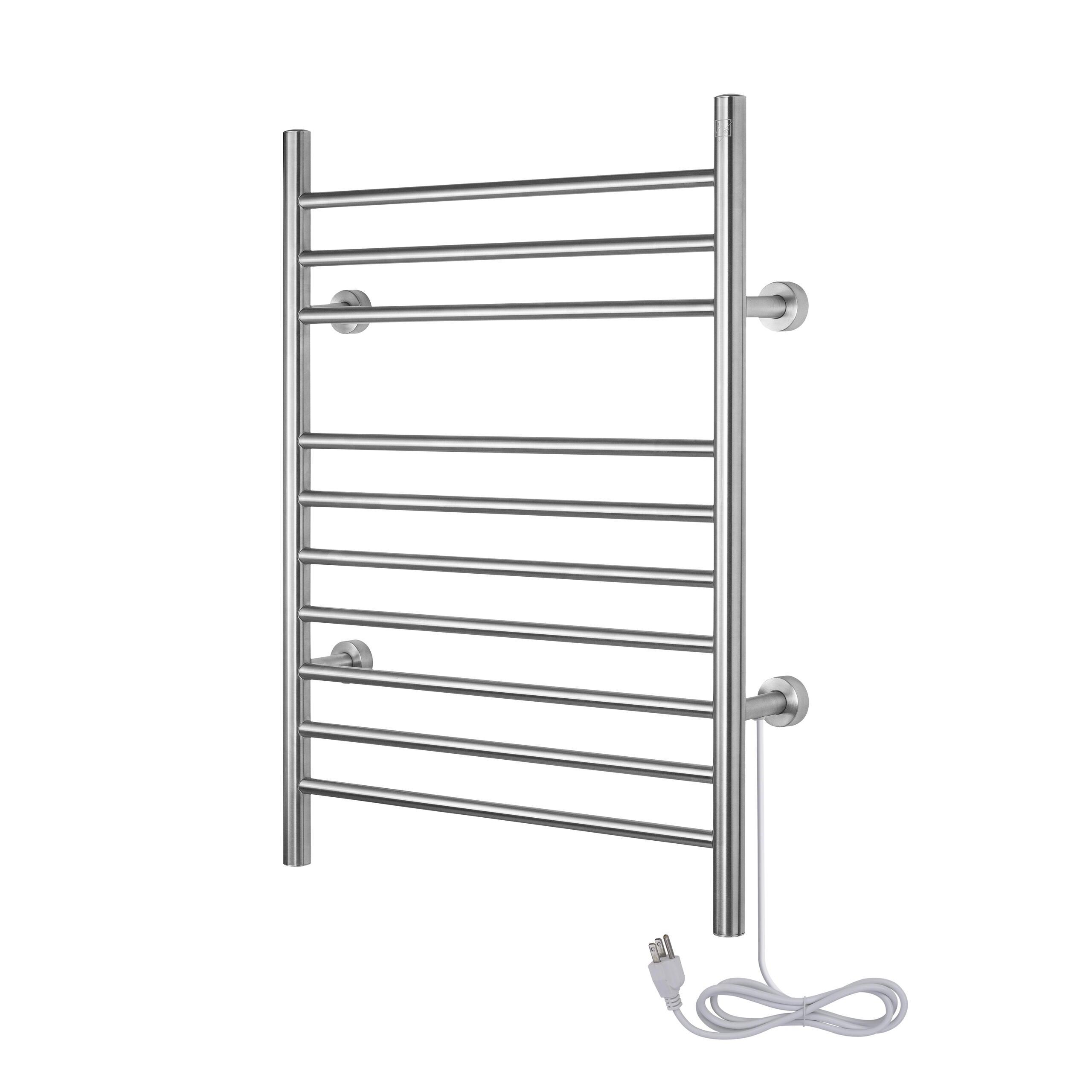 WarmlyYours Infinity Straight Dual Connect Hardwired & Plug-In Electric Towel Warmer 23.6