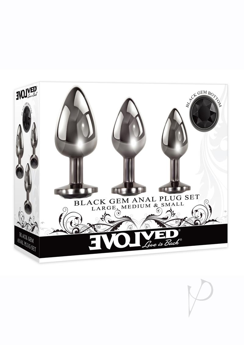 Premium Black Gem Anal Plug Set - 3 Piece Kit for Comfort & Style - Perfect for Couples Play & Solo Exploration