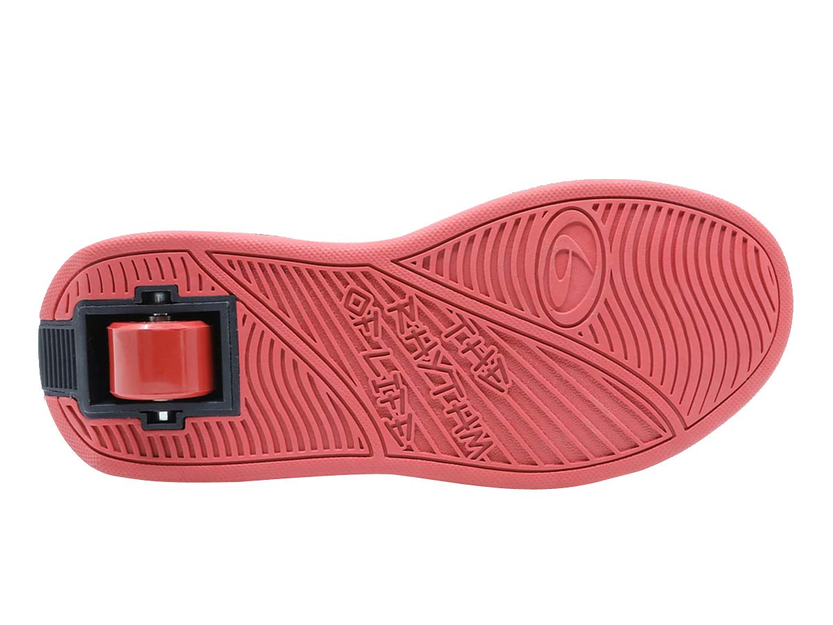 Beppi Roller Sneakers for Girls & Boys - Lightweight Skate Shoes with Wheels for Kids, White/Red - Perfect for Outdoor Play, Skate Parks & School Activities