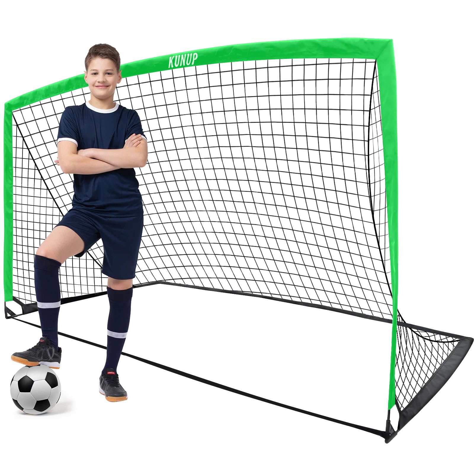 Foldable Soccer Goal for Kids & Adults - 5x3, 6x4, 9x5FT Portable Soccer Net with Carrying Bag - Perfect for Backyard Training, Youth Soccer Practice & Outdoor Sports Games