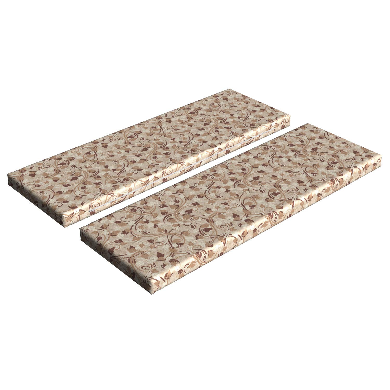 Ambesonne Ivory Bench Cushion Set of 2 - Autumn Leaves Fall Decor in Faded Earthen Tones, Standard Size 45