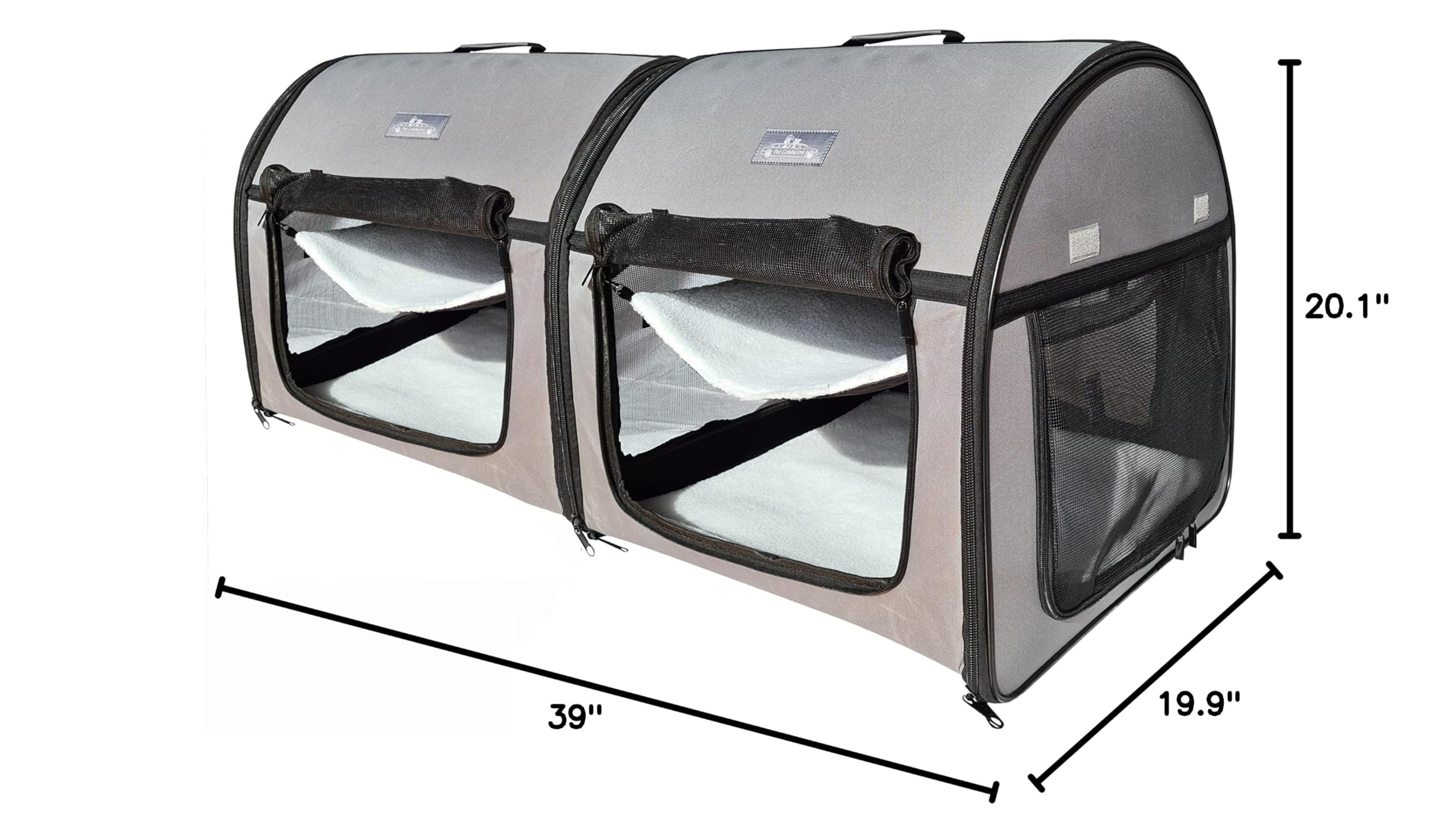 Portable 2-in-1 Soft Dog & Cat Crate - Double Travel Kennel Carrier for Small Pets | Car Seat Ready | Perfect for Road Trips & Vet Visits