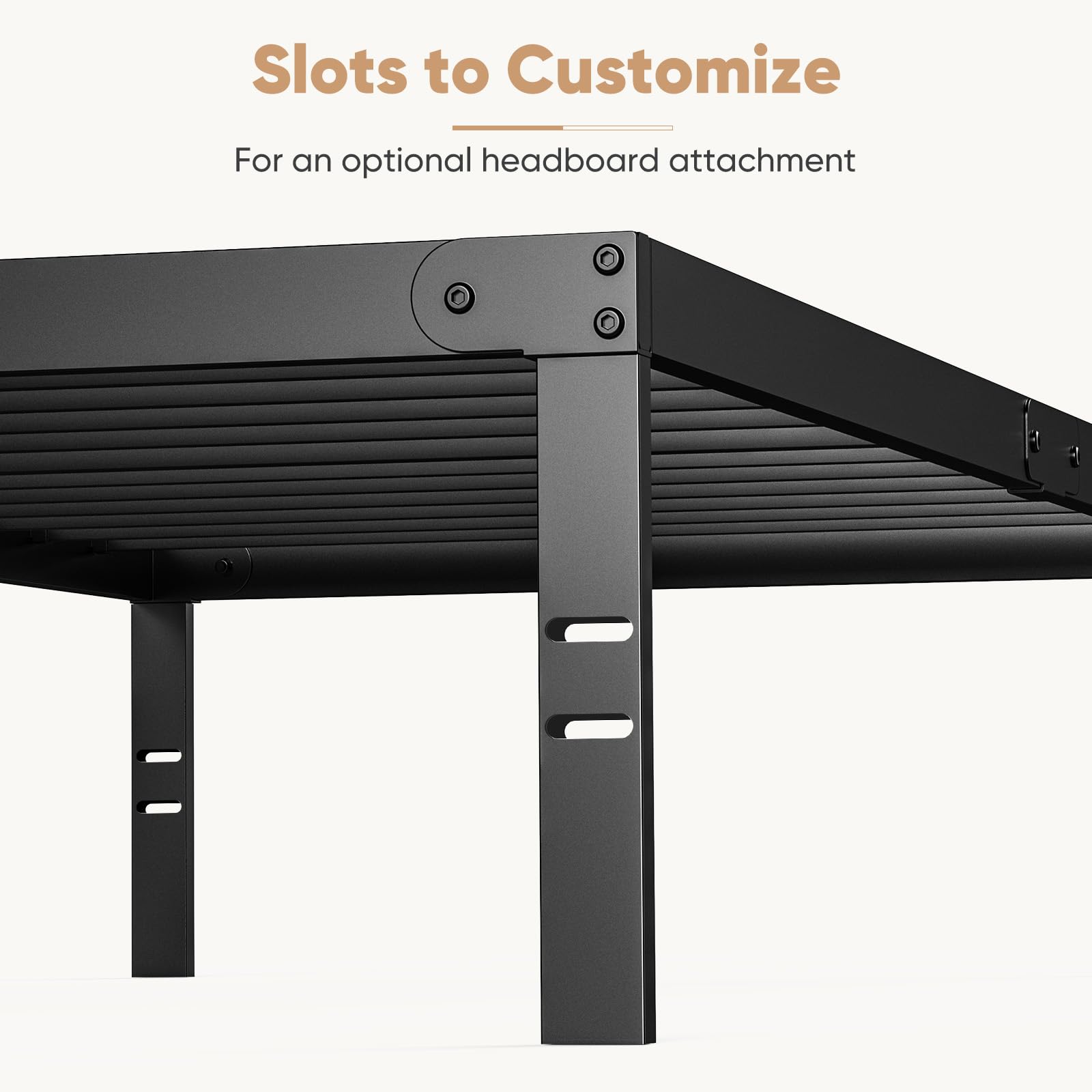 DUMOS Twin Size Metal Platform Bed Frame with Steel Slat Support - No Box Spring Needed, Under Bed Storage Space, Easy Assembly, Black - Perfect for Kids Rooms, Guest Beds & Small Apartments
