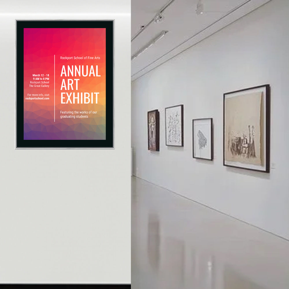 24x32 Poster Frame - SwingFrame Classic Black Poster Display for Wall Art, Photos & Prints - Perfect for Home, Office & Gallery Decor