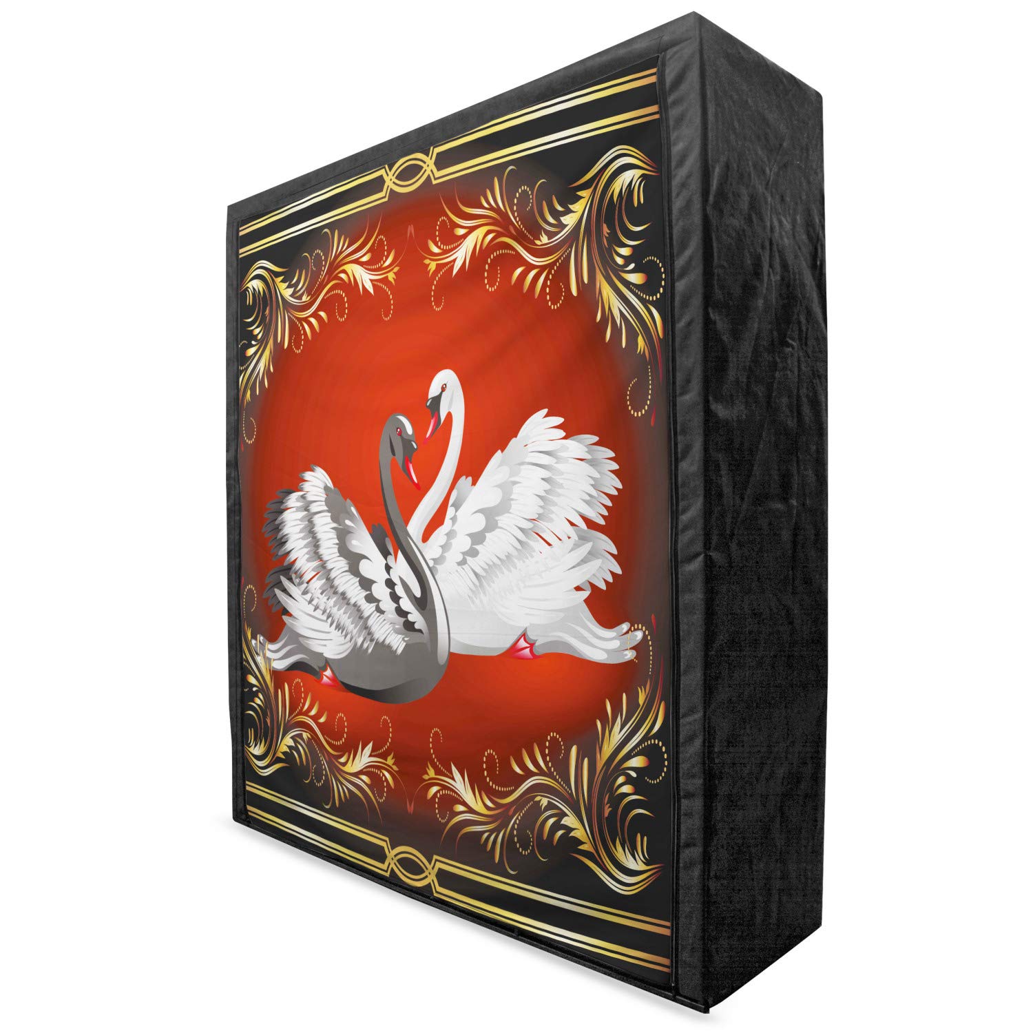 Ambesonne Portable Fabric Wardrobe with Black & White Swan Design - 59