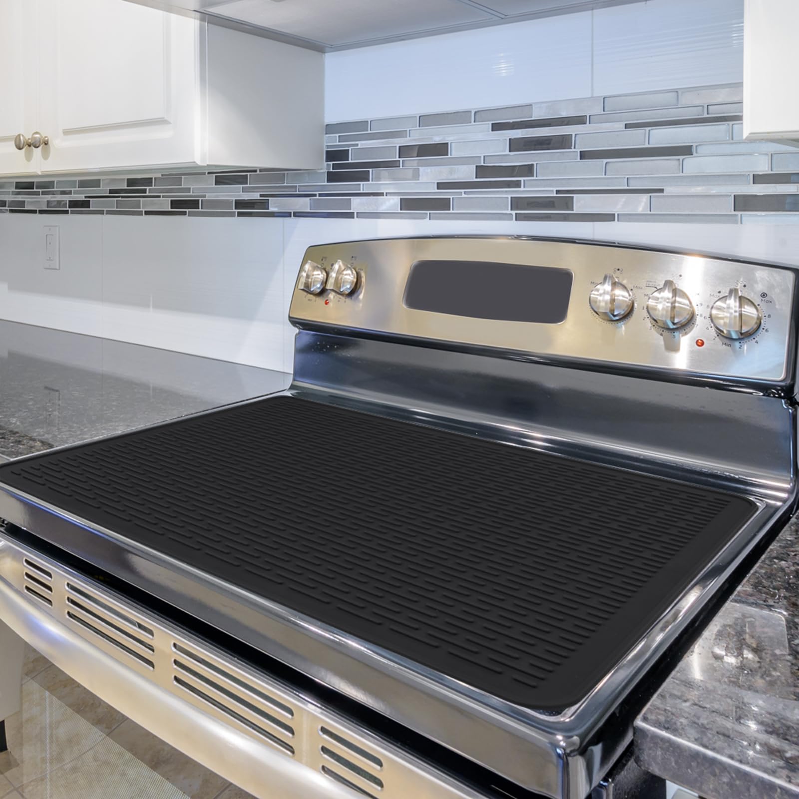 Meiliweser Extra Large Silicone Stove Top Cover 28x20 Inches - Heat Resistant Electric Glass Cooktop Protector & RV Stovetop Mat | Non-Slip Kitchen Counter Dish Drying Mat for Safe Cooking & Counter Protection