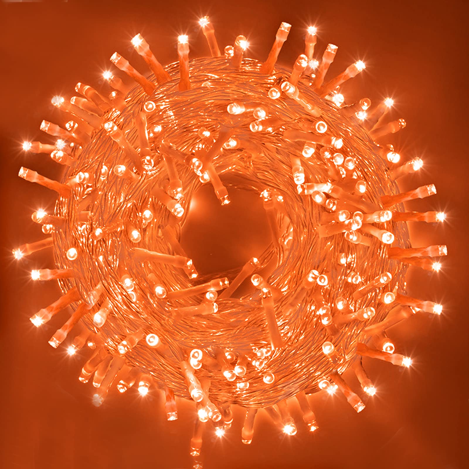 Gogsic 99ft 300 LED Halloween String Lights - Waterproof Outdoor/Indoor Fairy Lights with 8 Lighting Modes & Memory Function | Perfect for Halloween Decor, Bedroom, Party, Wedding, Garden, Patio & Christmas Decorations (Orange)