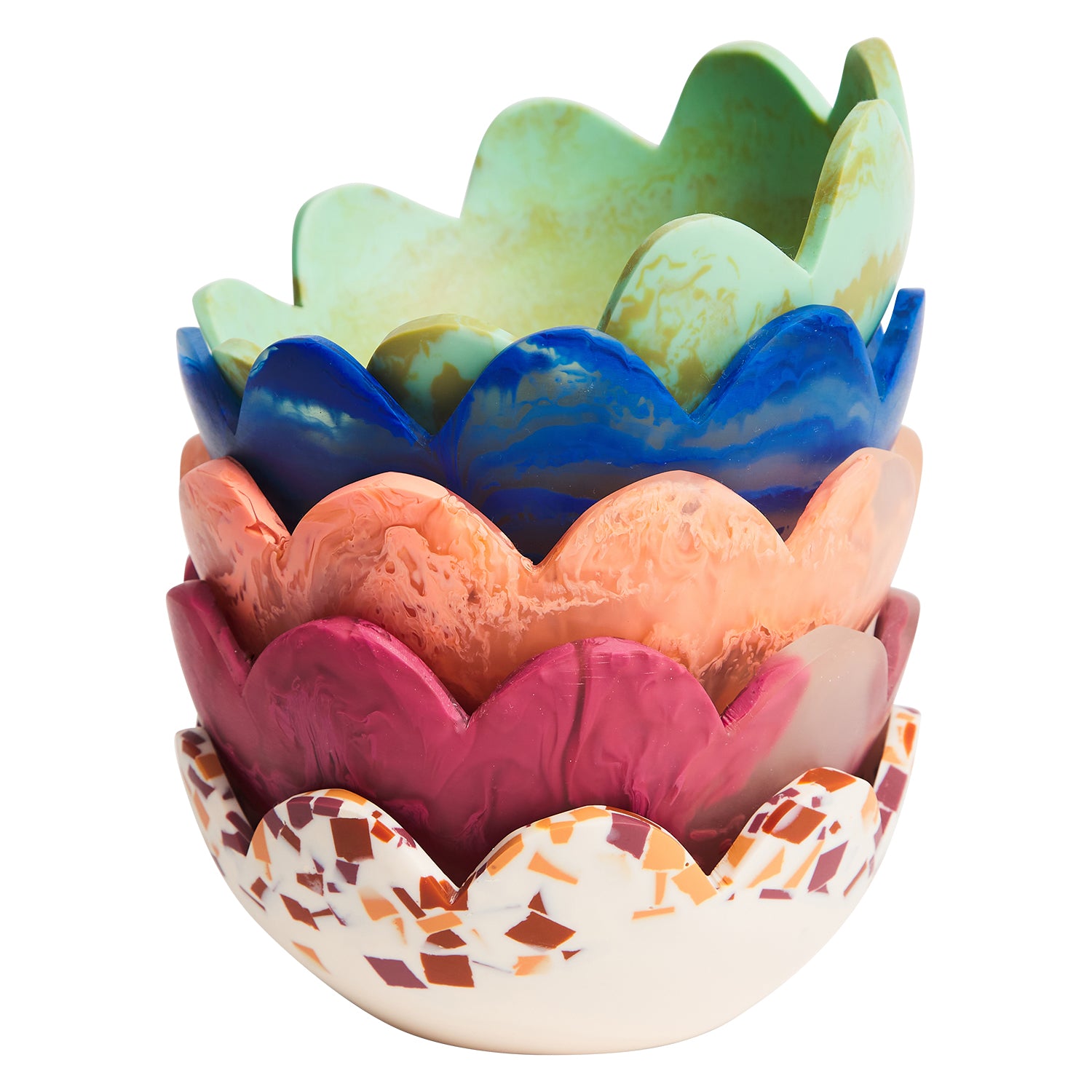 Lapis Blue Petal Bowl - Elegant Ceramic Serving Bowl for Salads, Desserts & Snacks | Perfect for Dinner Parties, Home Decor & Gift Giving