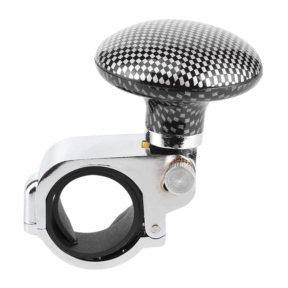 Universal Car Steering Wheel Spinner Knob - Carbon Fiber Steering Wheel Ball Grip for Easy Control & Driving Assistance | Perfect for Trucks, SUVs & Off-Road Vehicles | Ergonomic Design for Comfortable Handling