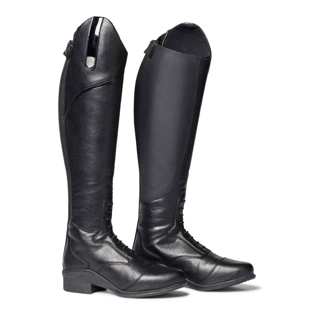 MOUNTAIN HORSE Women's Vegan Leather Field Riding Boots - Size 8 Regular, Black - Perfect for Equestrian, Horseback Riding & Outdoor Activities