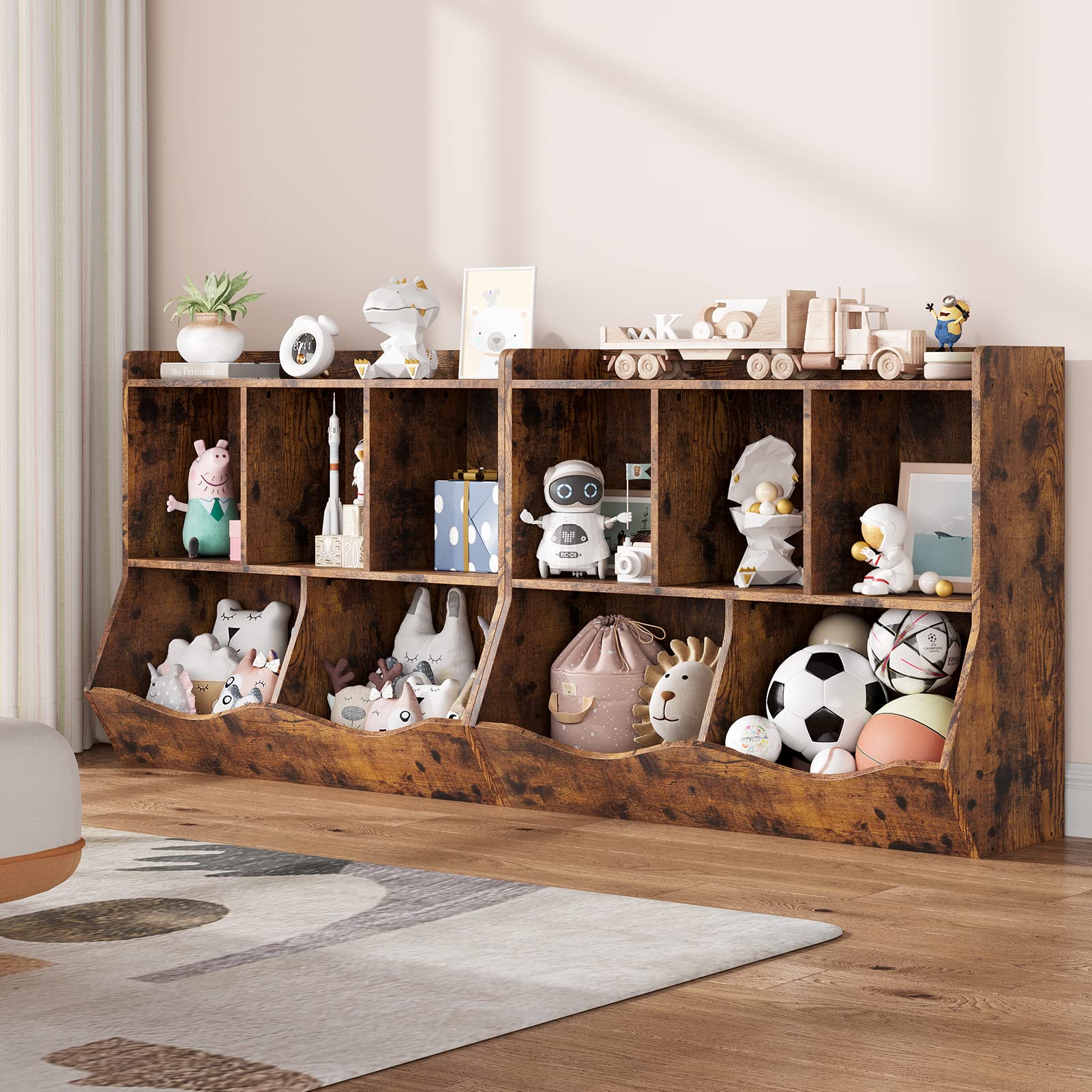 **Kids Bookshelf & Toy Storage Organizer - 5-Tier Bookcase with Cubby Shelves for Boys & Girls - Perfect for Playroom, Bedroom, Hallway & Kindergarten Classroom**