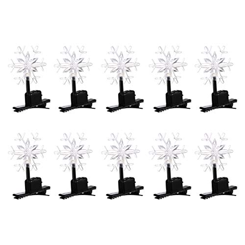 Beaupretty 10PCS Snowflake Hair Clips - Christmas Elk Antlers Hairpins with LED Lights, Festive Bobby Pins & Barrettes for Women & Girls - Perfect for Christmas Parties, Holiday Photos & Winter Weddings