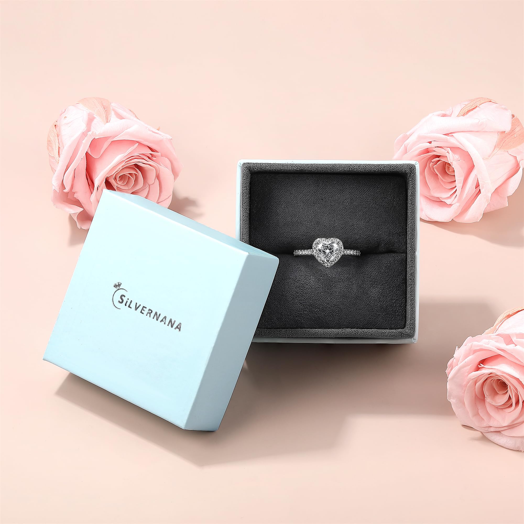 Moissanite Engagement Ring for Women - Sterling Silver D Color VVS1 Moissanite Wedding Band - Perfect Promise Ring for Her - Ideal for Proposals, Anniversaries & Special Occasions