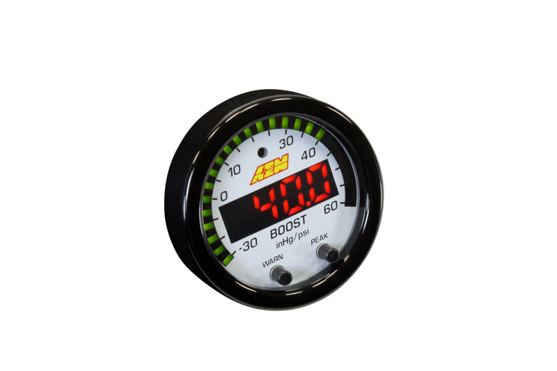 AEM X Series Boost Pressure Gauge Kit - 30inHg to 60psi - High Performance for Turbocharged & Supercharged Vehicles - Perfect for Racing, Tuning & Engine Monitoring