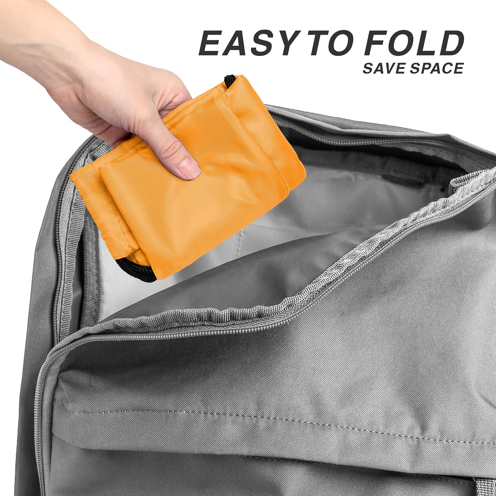 Water Resistant Drawstring Backpack with Zipper - Lightweight Sports Gym Sackpack for Men & Women - Large Durable String Bag for Running, Travel & Workout - Orange