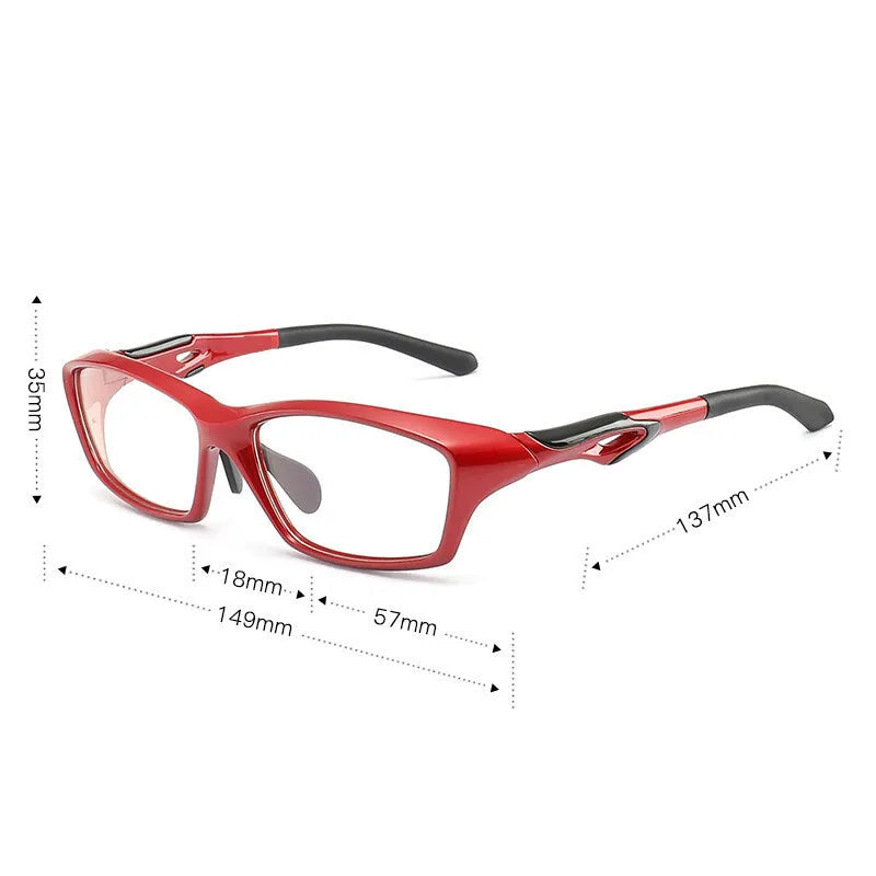 Brightzone Unisex Full Rim Square TR90 Ultem Sport Eyeglasses 71497 - Lightweight Durable Frames for Running, Cycling & Outdoor Activities