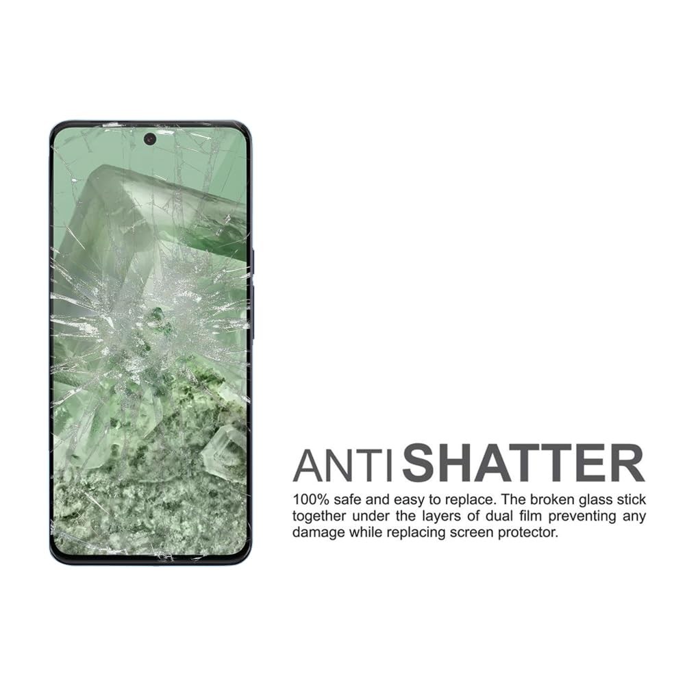 Amazon Basics Full Body Tempered Glass Screen Protector for Google Pixel 8 - Shatterproof, HD Clear, Anti-Scratch Protection - Perfect for Work, Travel & Everyday Use