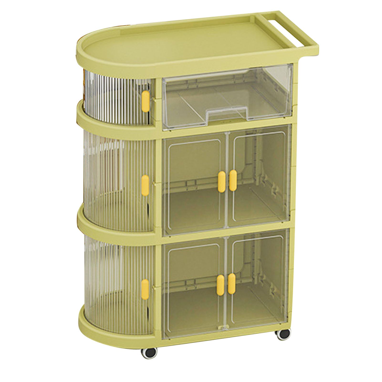 4-Tier Baby Diaper Cart - Space-Saving PP Storage Organizer for Nursery, Bedroom & Baby Essentials (Green) - Perfect for Diapers, Wipes, Toys & Baby Care Items