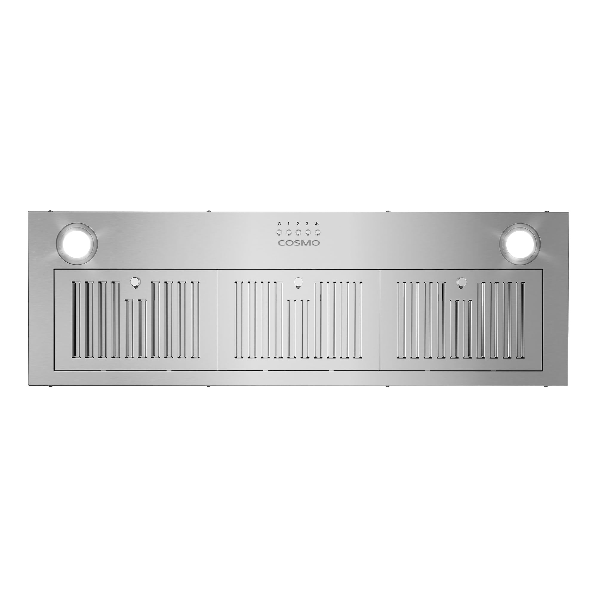 COSMO COS-36IRHP 36-Inch Stainless Steel Ducted Insert Range Hood - 380 CFM, LED Lights & Button Controls | Lumin Collection | Ideal for Modern Kitchens & High-Performance Cooking