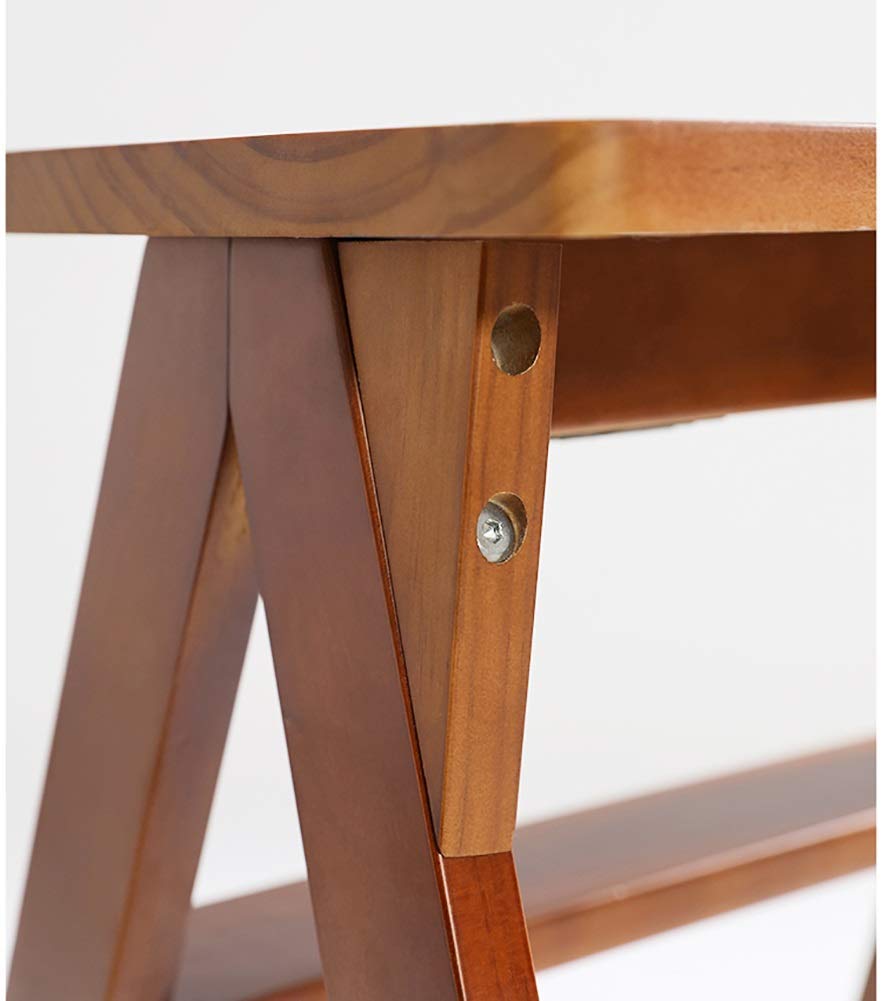ZAANU 3-Step Solid Wood Folding Step Stool - Modern Portable Kitchen Step Ladder with Non-Slip Feet, Multifunctional Stool for Home, Office, and Bathroom (White/Brown) - Perfect for Reaching High Shelves, Changing Light Bulbs, and Kids' Bedtime Stories