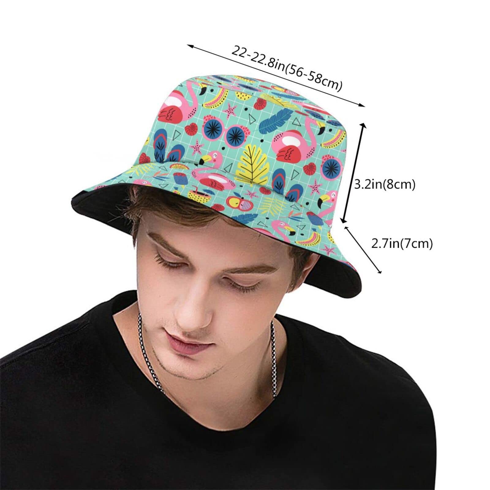 Swimming Pool Bucket Hat for Swimmers - Summer Fisherman Hat with Print, Packable Beach Hat for Outdoor Travel, Perfect for Poolside, Beach, and Fishing Adventures
