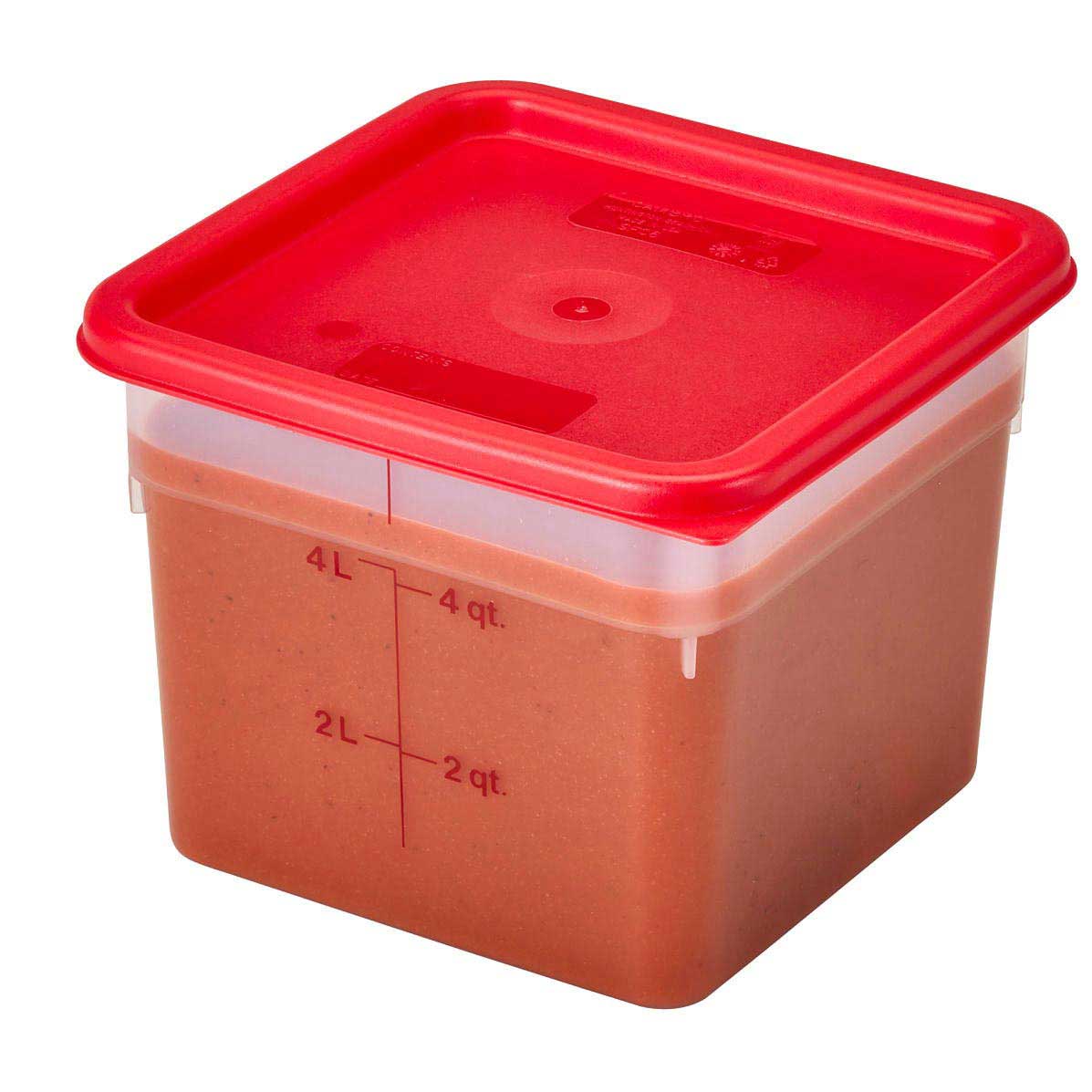 Cambro SFC6451 CamSquare 6 & 8 qt Food Storage Container Lid - Winter Rose Color | Durable Plastic Lid for Commercial Kitchens, Restaurants & Home Meal Prep