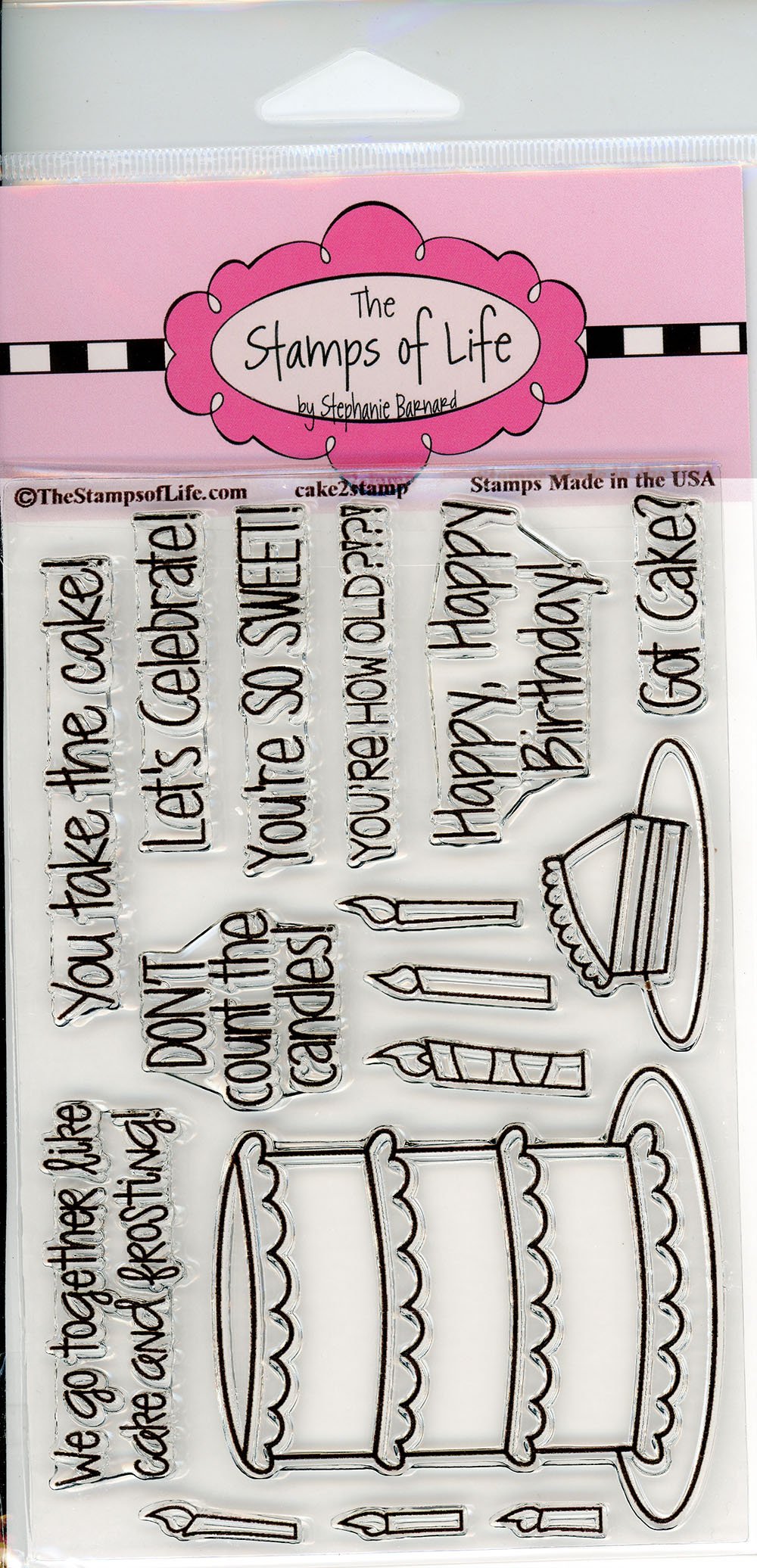 Premium Cake Stamps for Wedding & Birthday Cards - DIY Scrapbooking & Handmade Greeting Card Supplies by The Stamps of Life - Perfect for Invitations, Gift Tags & Memory Albums