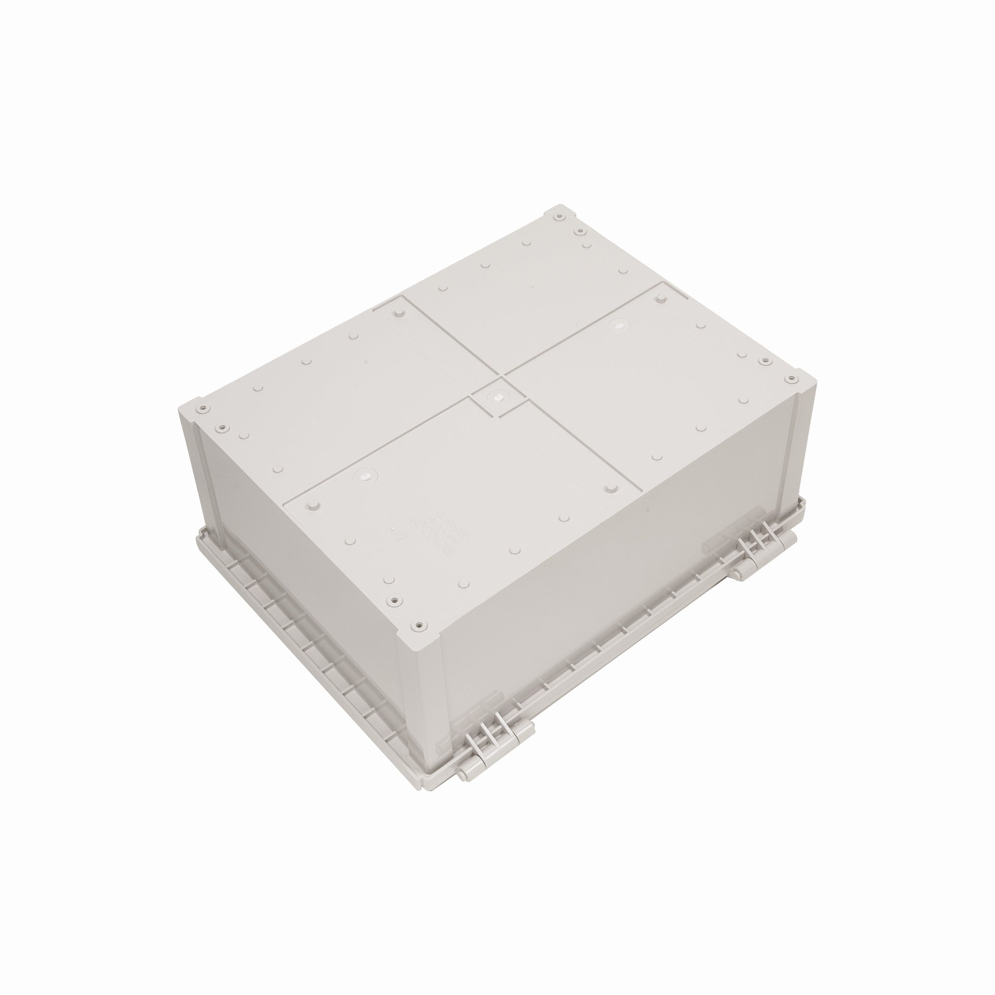 Boxco Q Series 13.78 x 17.72 x 7.87 Inches (350 x 450 x 200mm) Waterproof Plastic Enclosure - IP67 Rated, IK08 Impact Resistant, ABS Material with Grey Hinged Cover & Mounting Plate - Ideal for Outdoor Electrical Equipment & Industrial Control Box Protection