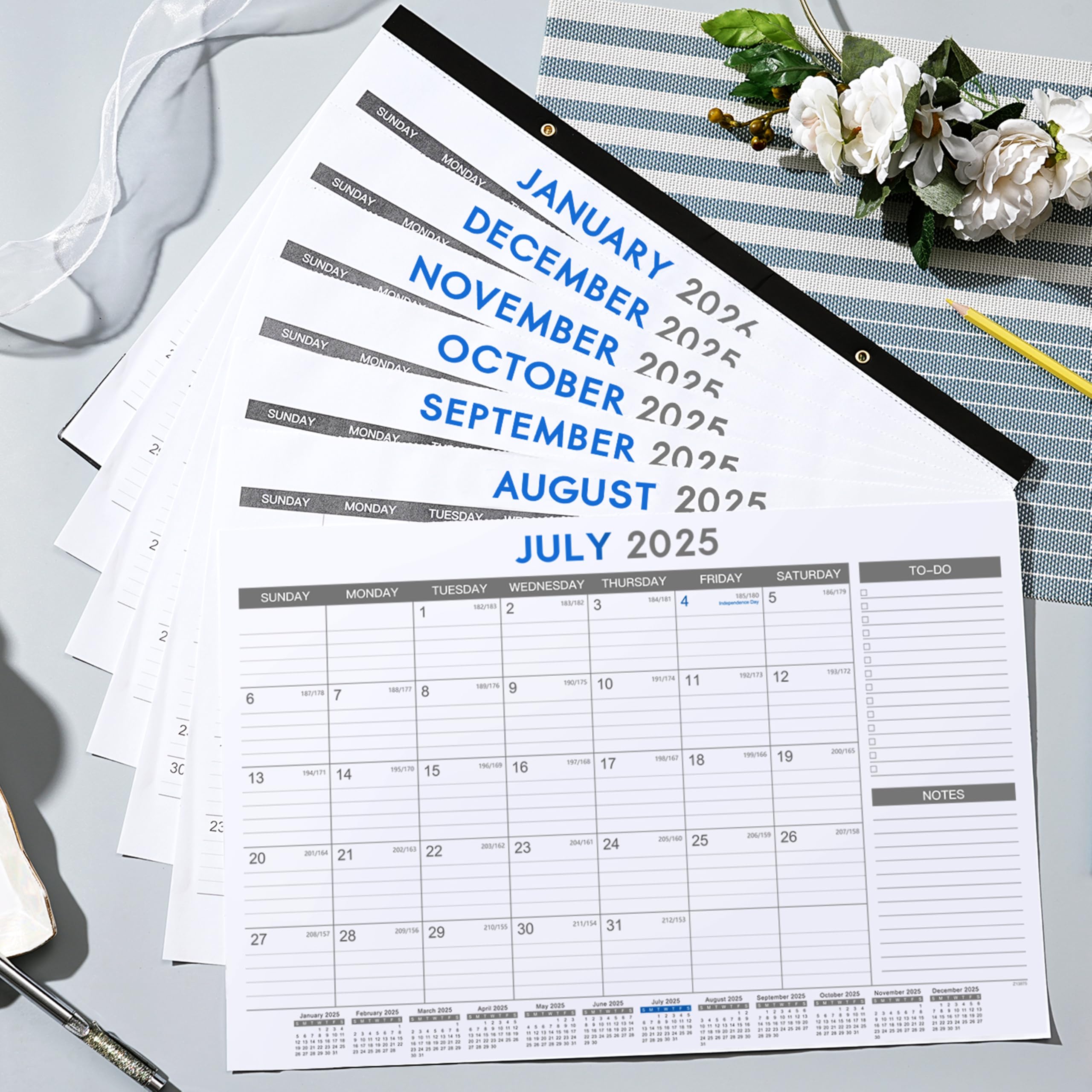 2025-2026 18-Month Desk Calendar | July 2025 - December 2026 | 12