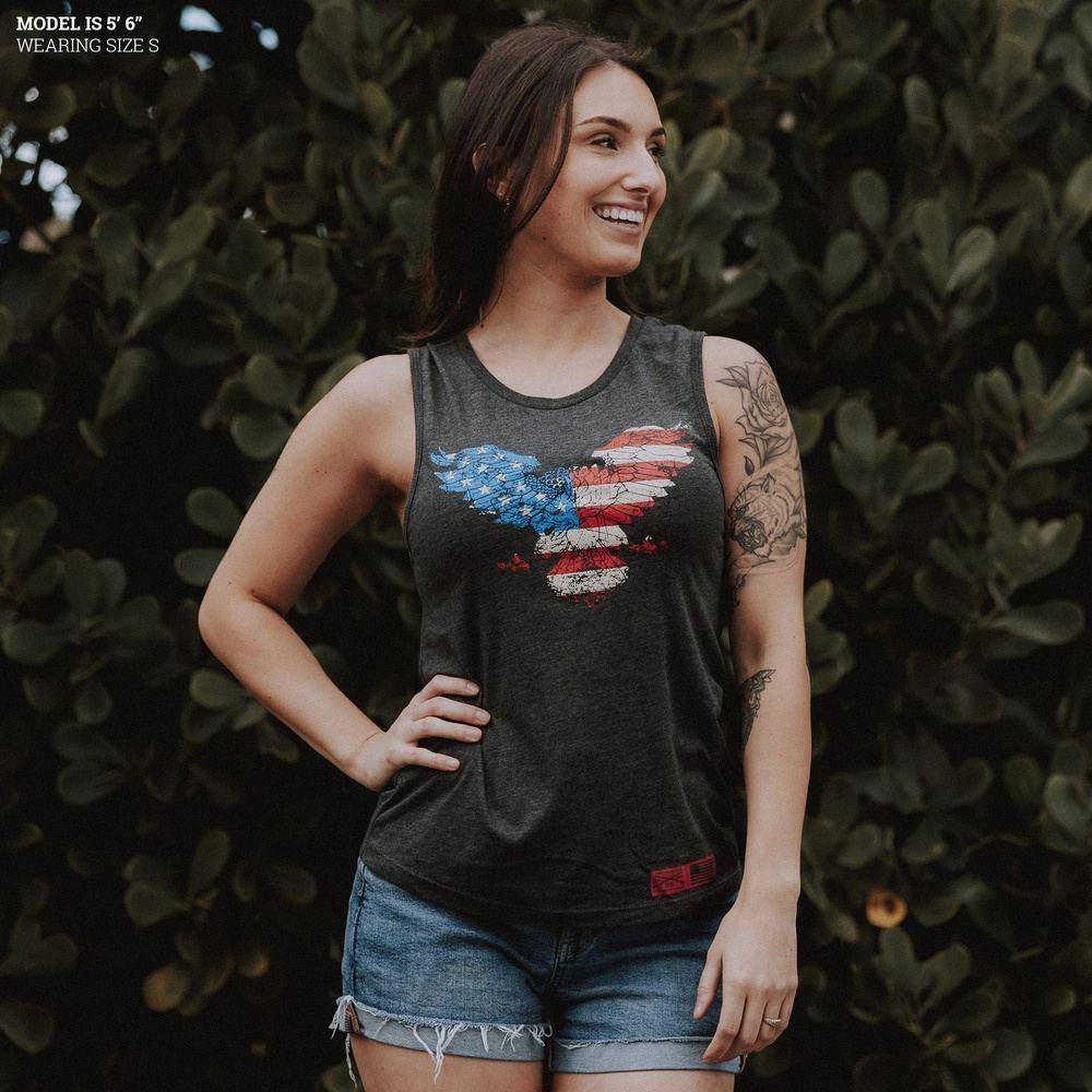Women's Freagle Everyday Tank Top - Soft Cotton Comfort Fit Casual Wear - Dark Heather Gray - Perfect for Yoga, Gym, and Summer Outfits