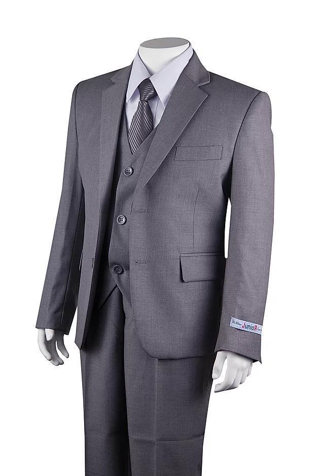 Boys' 5-Piece Light Gray Suit Set - Formal Wear for Weddings, Parties & Special Occasions