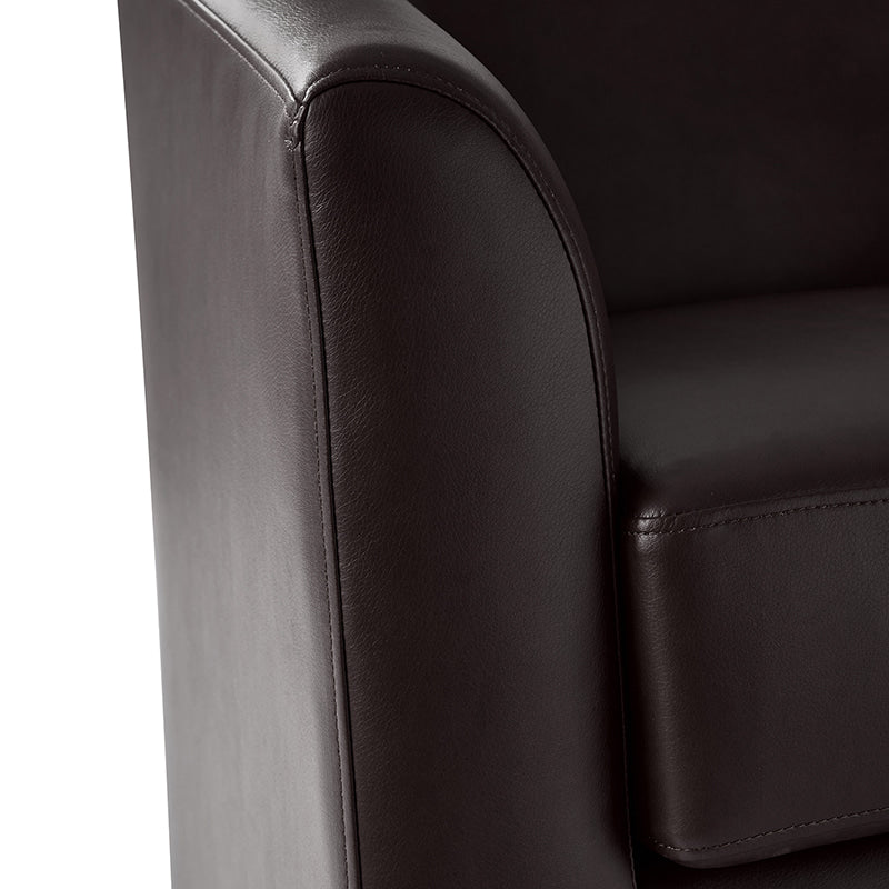 360 Degree Swivel Barrel Faux Leather Chair - Modern Accent Chair for Living Room, Office & Lounge - Comfortable PU Leather Recliner with Smooth Rotation
