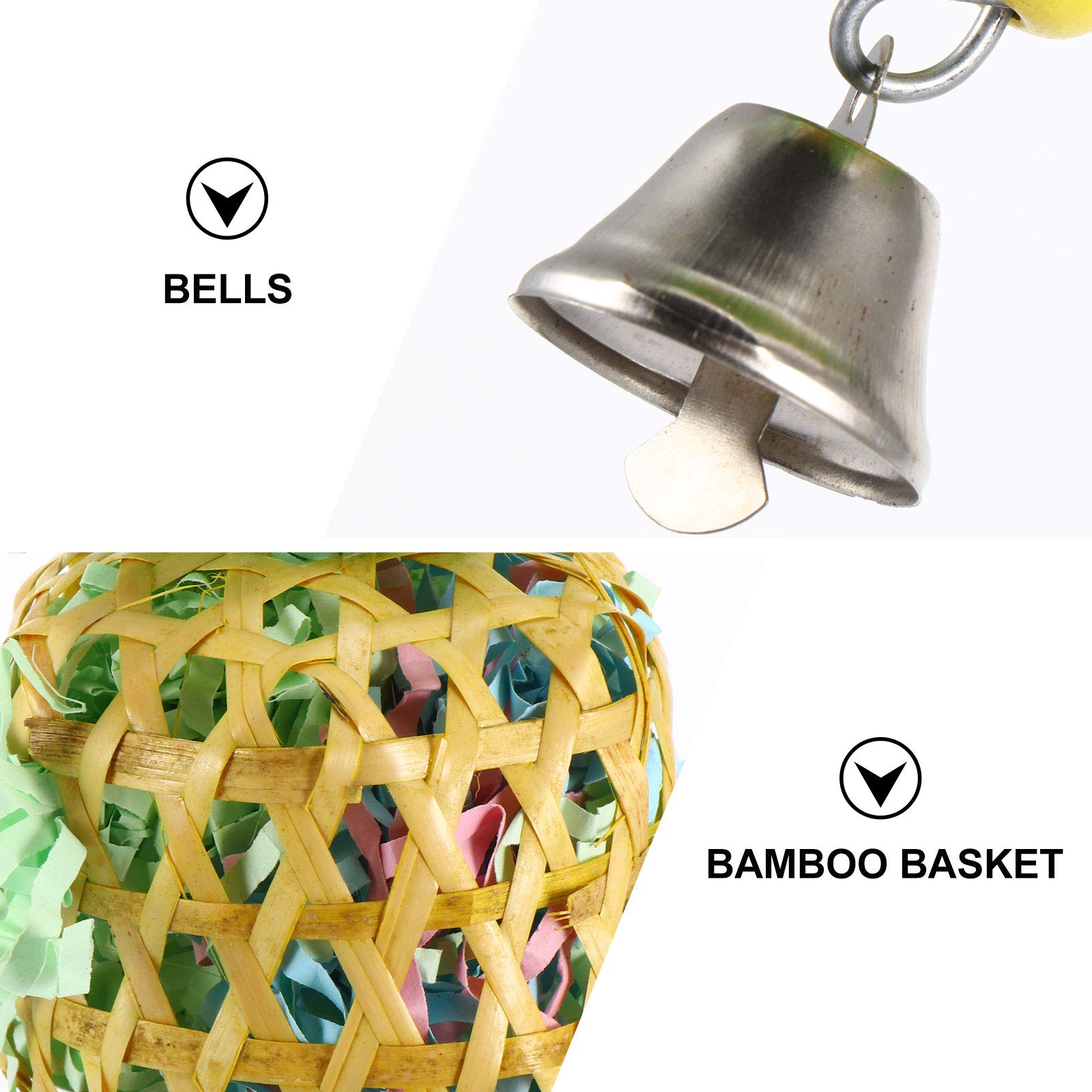 Colorful Parrot Swing Toy - Chewable Hanging Bird Cage Toy for Parrots & Small Birds | Perfect for Playtime, Exercise & Mental Stimulation in Bird Cages