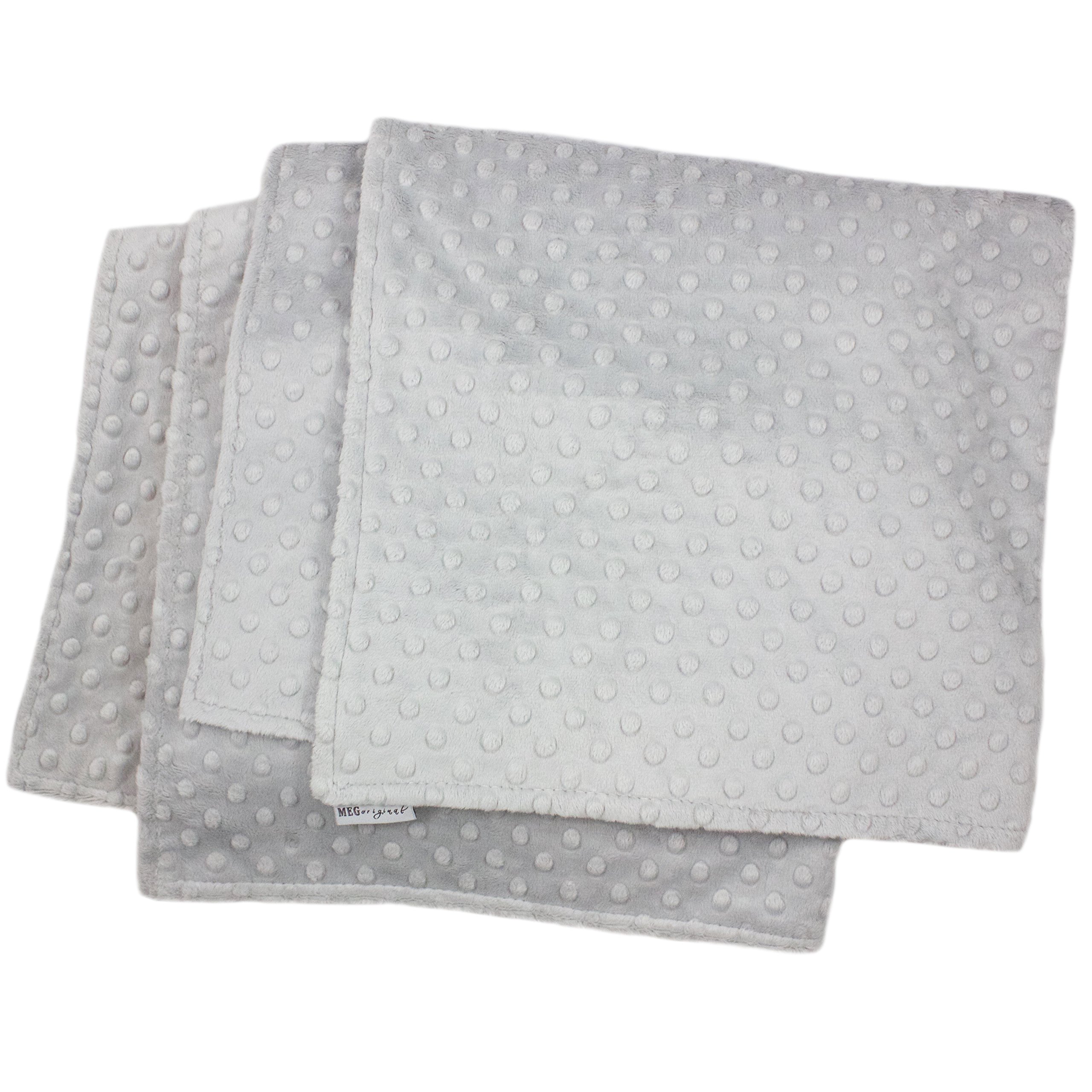 Soft Baby Minky Dot Blanket - Silver Gray for Crib & Nursery Comfort