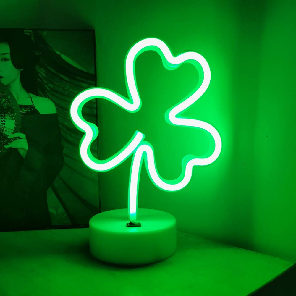 Clover LED Neon Sign - Vibrant Night Light & Art Decor for Home, Party, Living Room | Perfect for Wall Decor, Tabletop Lighting & Bedroom Ambiance