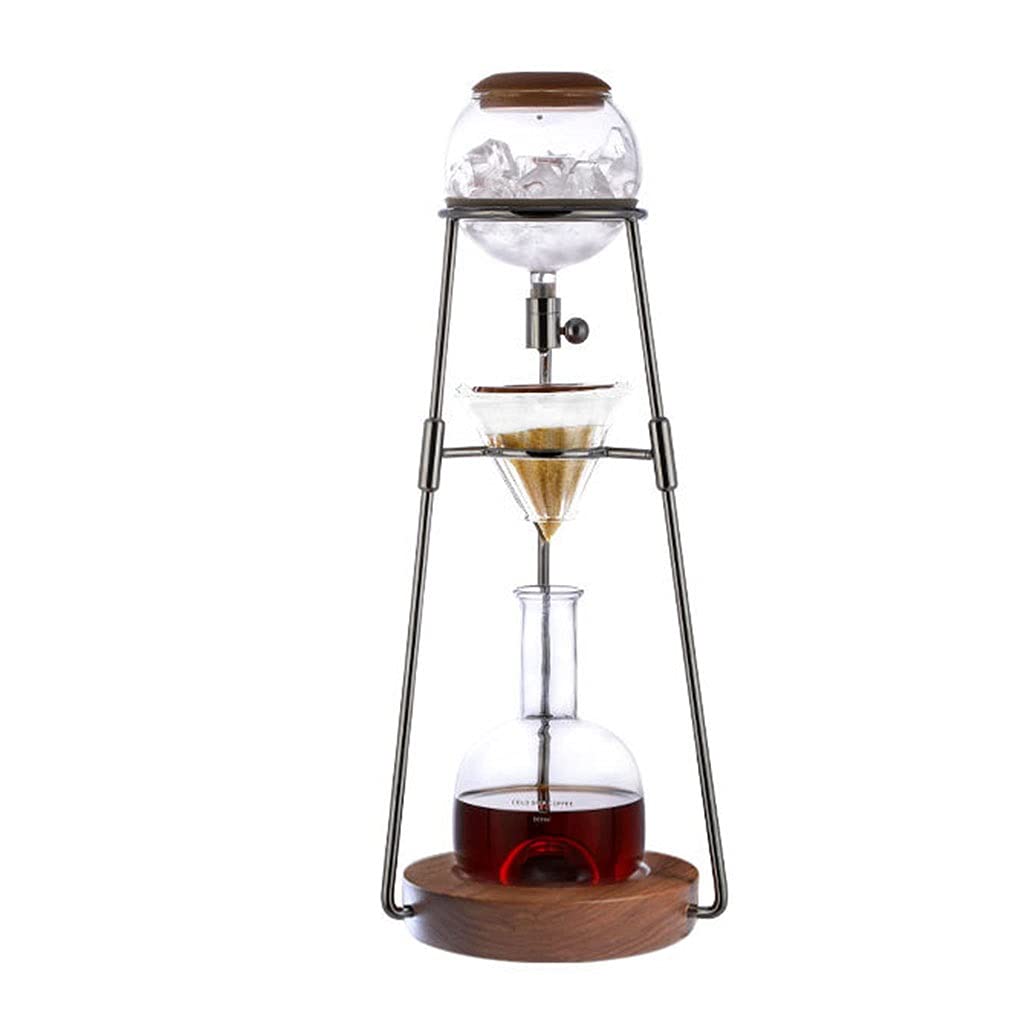 Premium Cold Brew Coffee Maker - 4-6 Cup (16.9oz) Large Capacity with Durable Glass & Fine Mesh Filter | Slow Drip Technology for Smooth Iced Coffee & Tea | Perfect for Home, Office & Outdoor Use (Black)