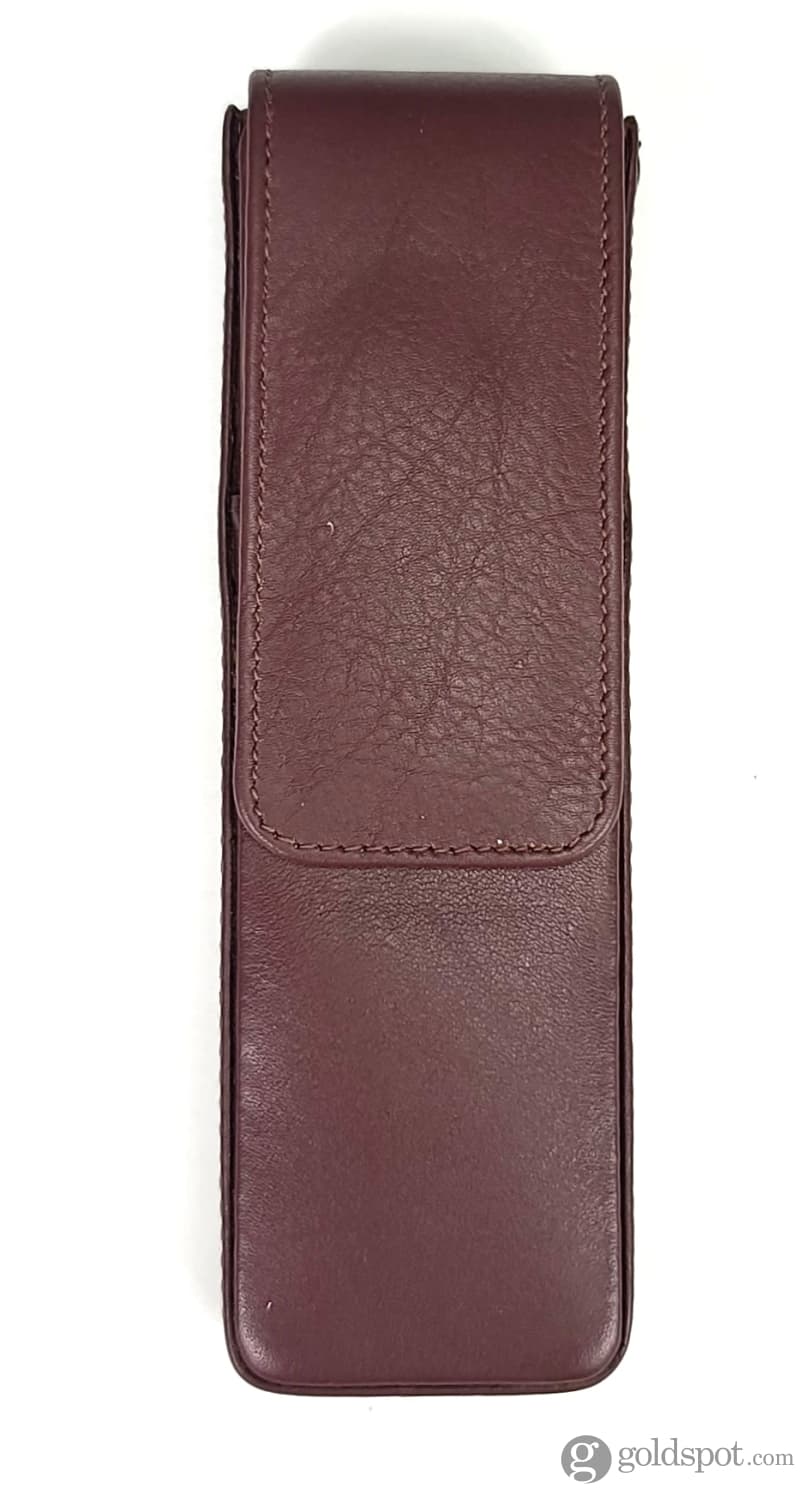 Premium Girologio Double Magnetic Closure Pen Case - Antique Brown Leather Pencil Holder for School, Office & Travel Organization