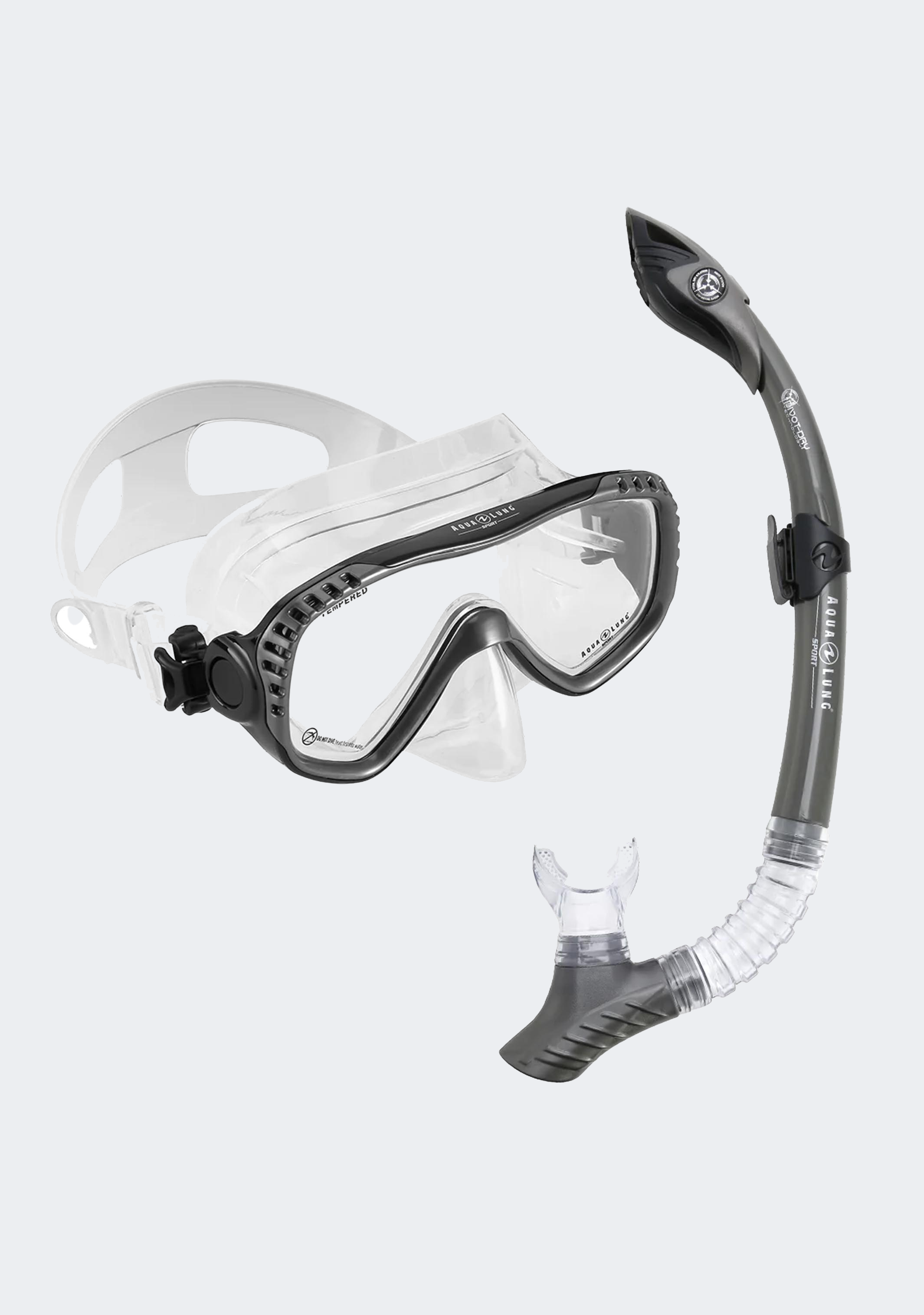 Aqua Lung Compass Combo Mask & Snorkel Set - Black | Premium Snorkeling Gear for Adults | Perfect for Beach Vacations, Pool Swimming & Underwater Exploration