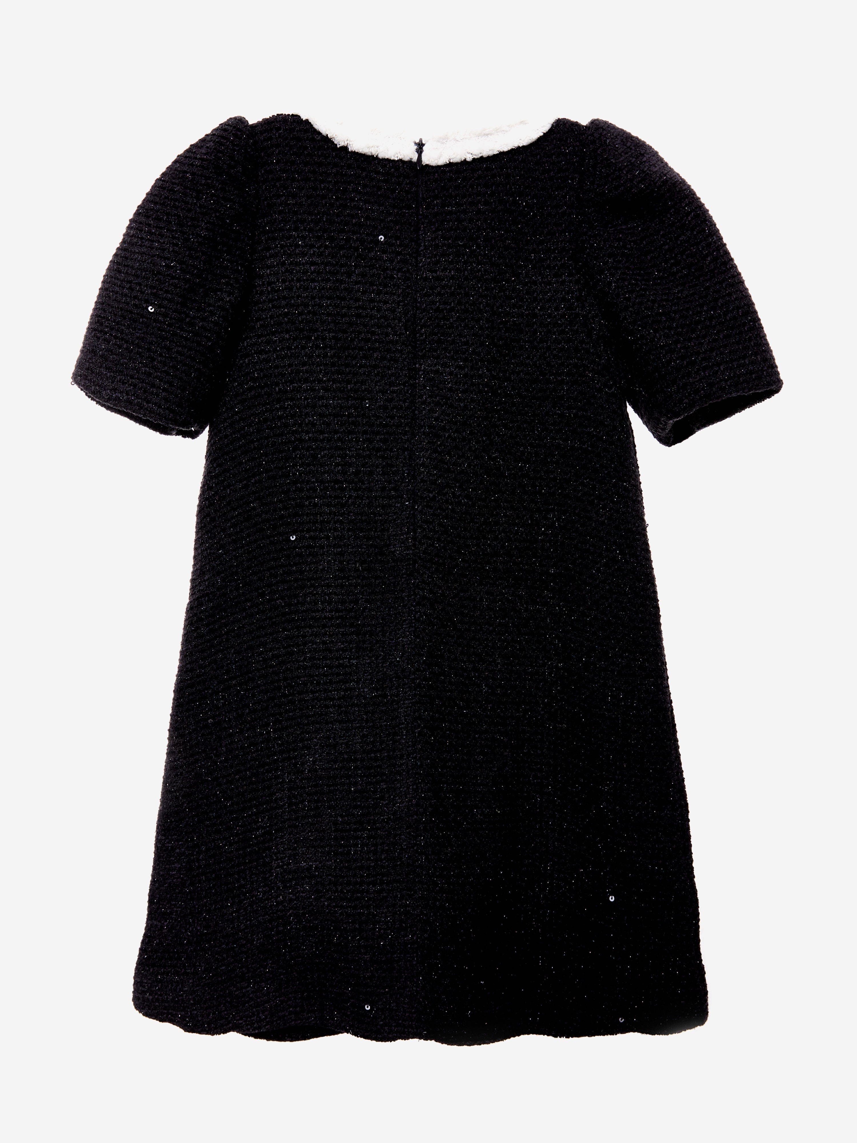 BCBG Girls Black Tweed Dress - Elegant & Stylish for School, Parties & Special Occasions