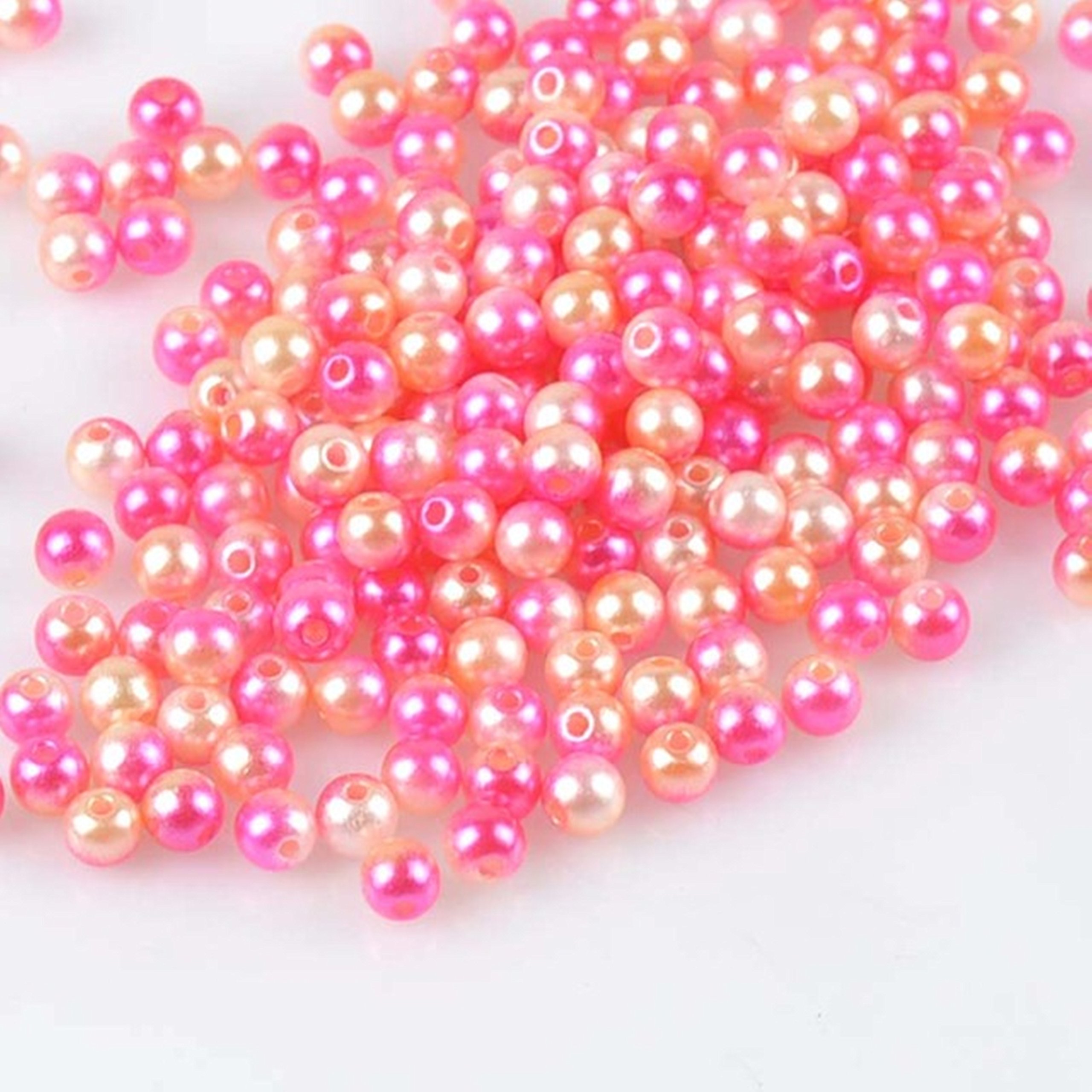 Rainbow Round Pearl Beads for Jewelry Making - DIY Craft Supplies - Perfect for Necklaces, Bracelets & Earrings