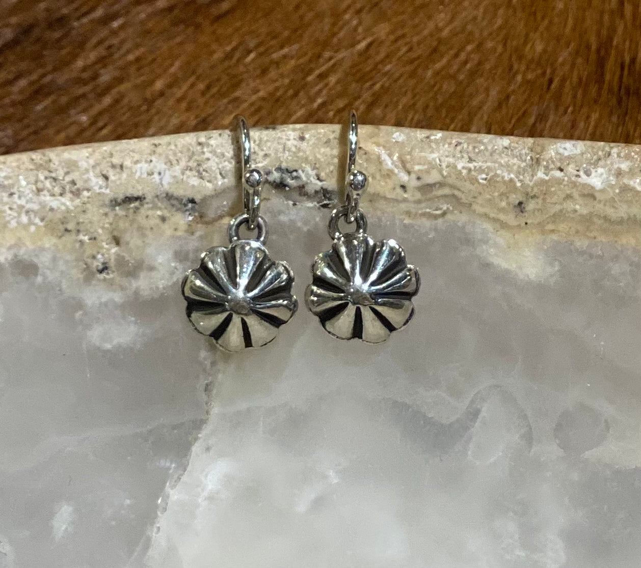 Mini Concho Earrings for Women - Western Style Silver-Tone Native American Tribal Jewelry - Perfect for Boho, Festival, and Everyday Wear