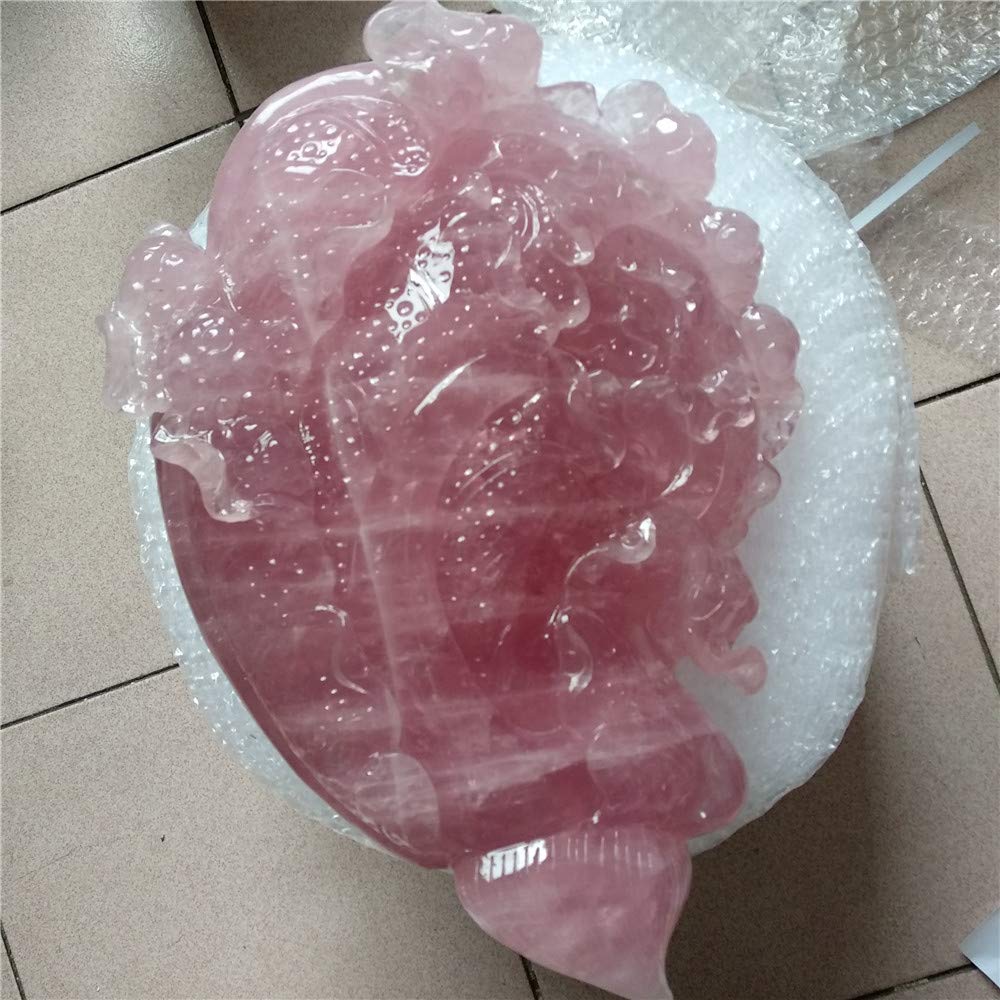Rose Quartz Crystal Carving - Feng Shui Decor, Healing Stone for Home & Office, Perfect for Meditation & Positive Energy